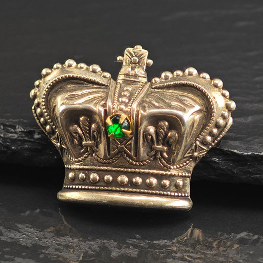 1950's Gold Plated Crown Sterling Silver Brooch B2184