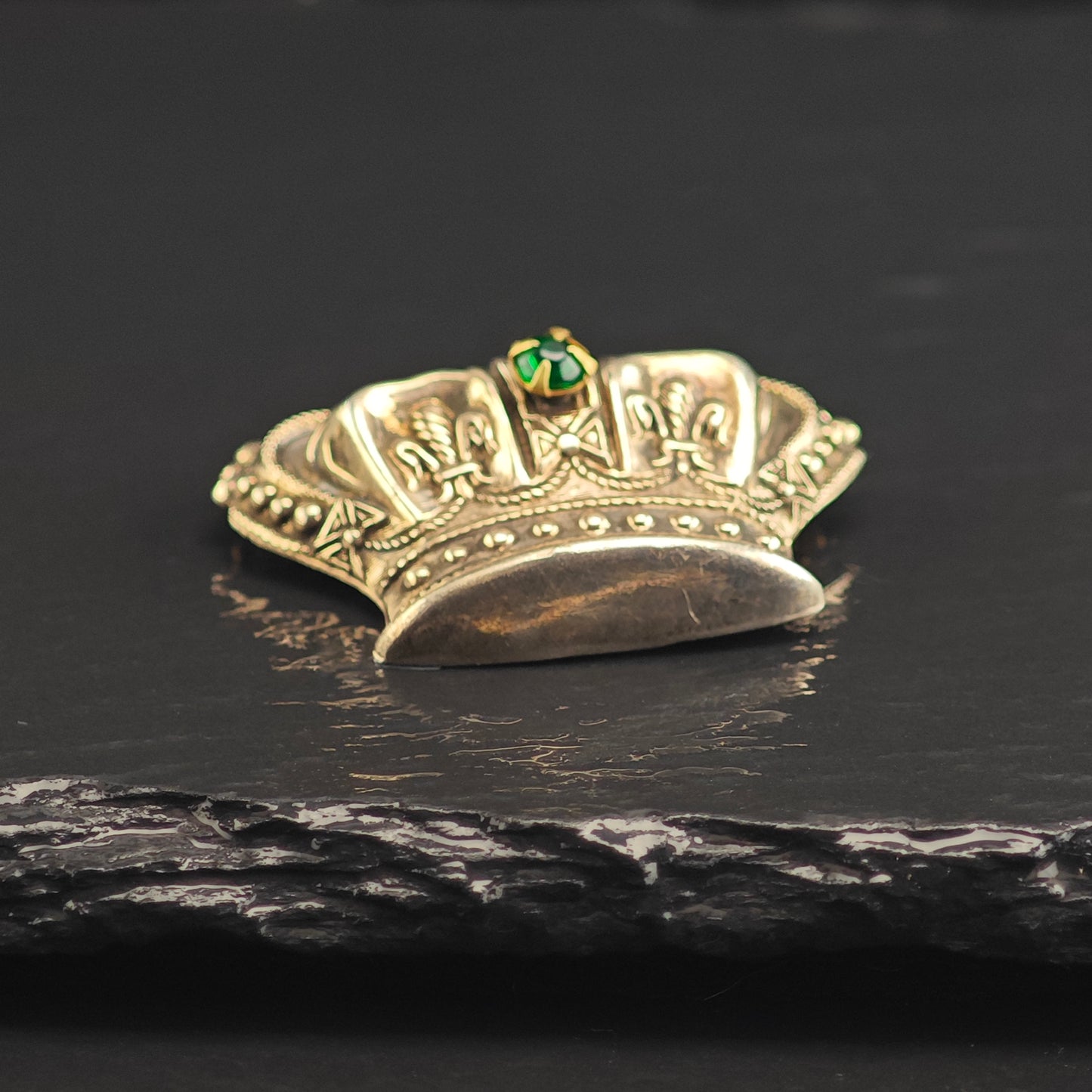 1950's Gold Plated Crown Sterling Silver Brooch B2184
