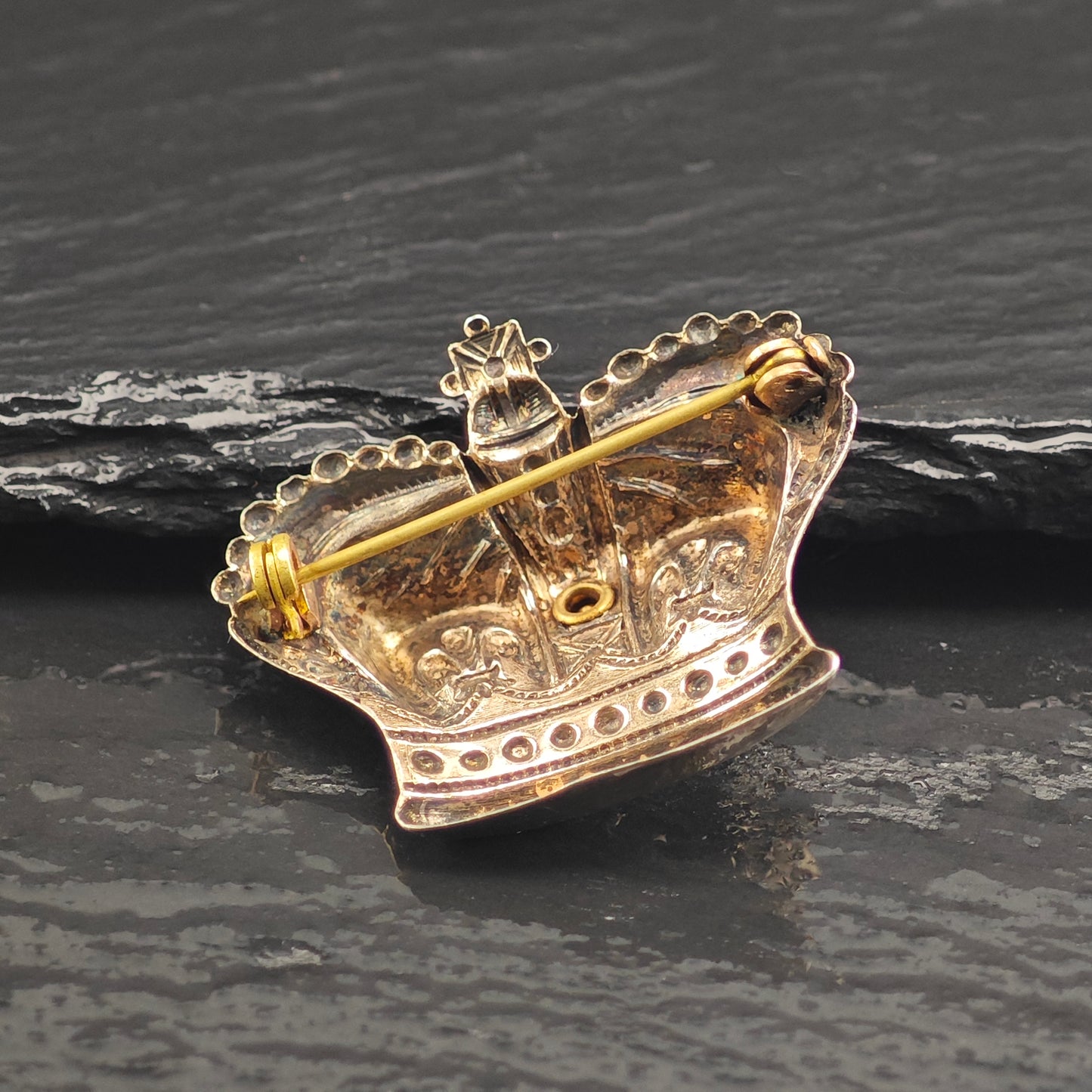 1950's Gold Plated Crown Sterling Silver Brooch B2184