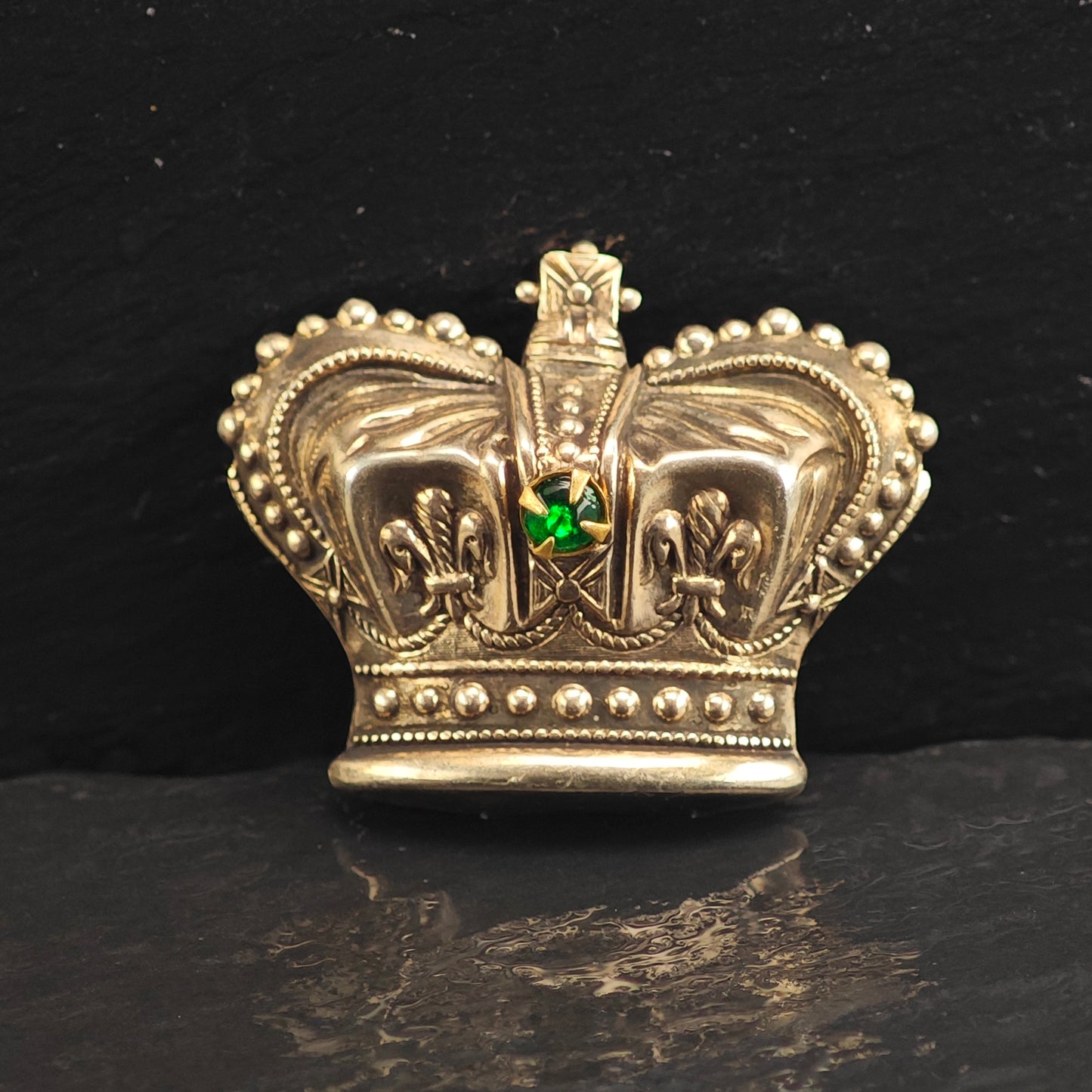 1950's Gold Plated Crown Sterling Silver Brooch B2184