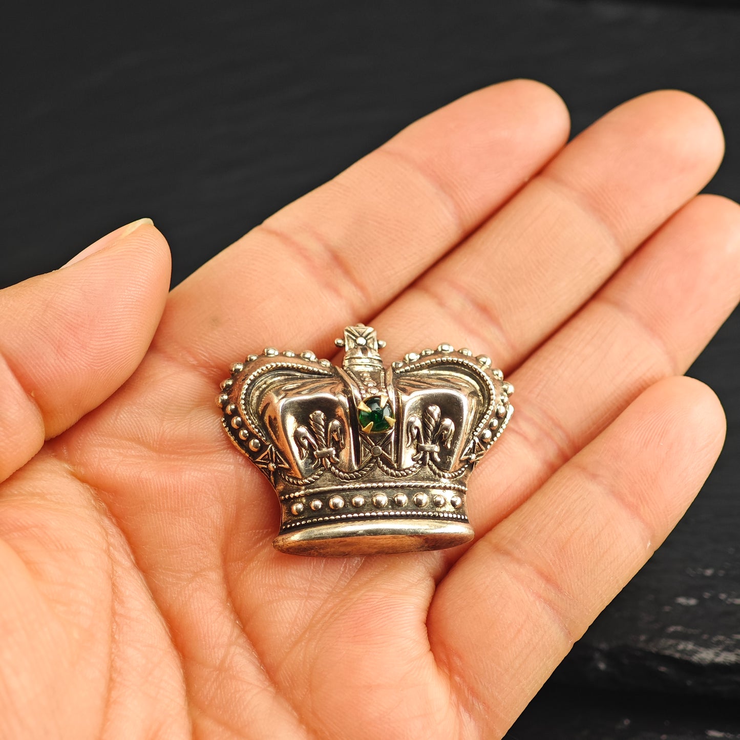 1950's Gold Plated Crown Sterling Silver Brooch B2184
