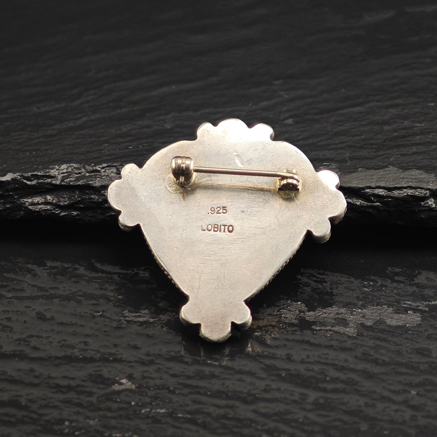 Pink Heart, Garnet Sterling Silver Brooch B2187