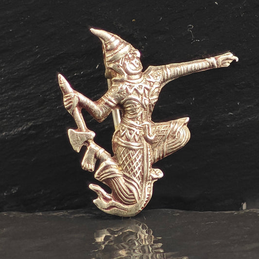 Thai Thunder God Ramasoon Sterling Silver Brooch B2189