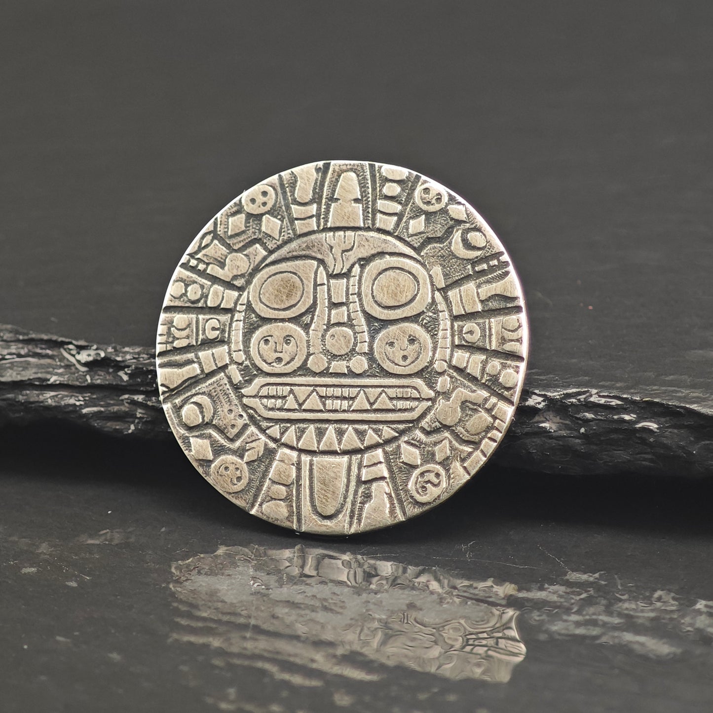 Echenique Sun Sterling Silver Brooch Pendant  B2190