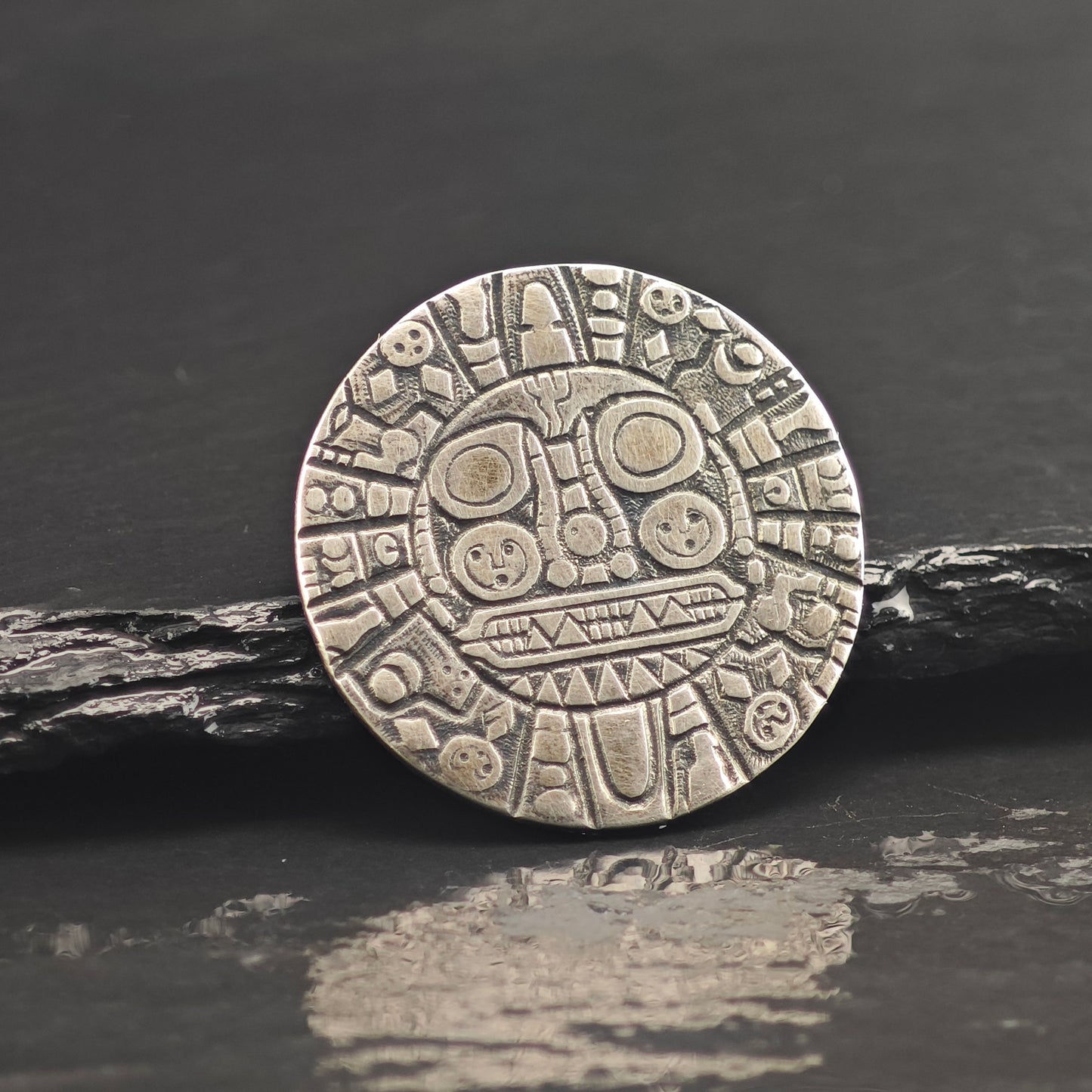 Echenique Sun Sterling Silver Brooch Pendant  B2190