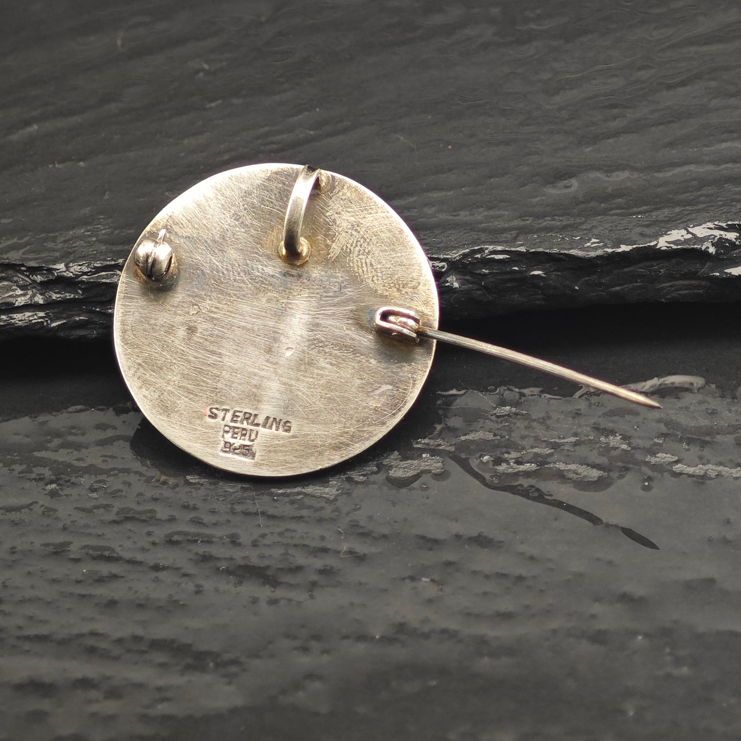 Echenique Sun Sterling Silver Brooch Pendant  B2190