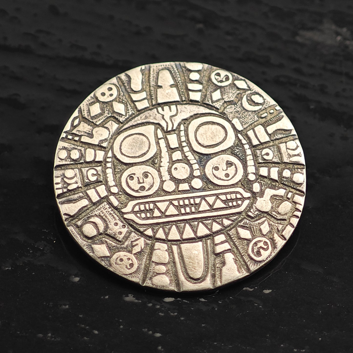 Echenique Sun Sterling Silver Brooch Pendant  B2190