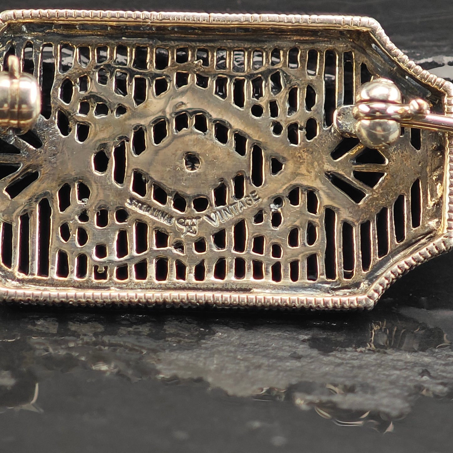Art Deco, Diamond Sterling Silver Brooch B2195