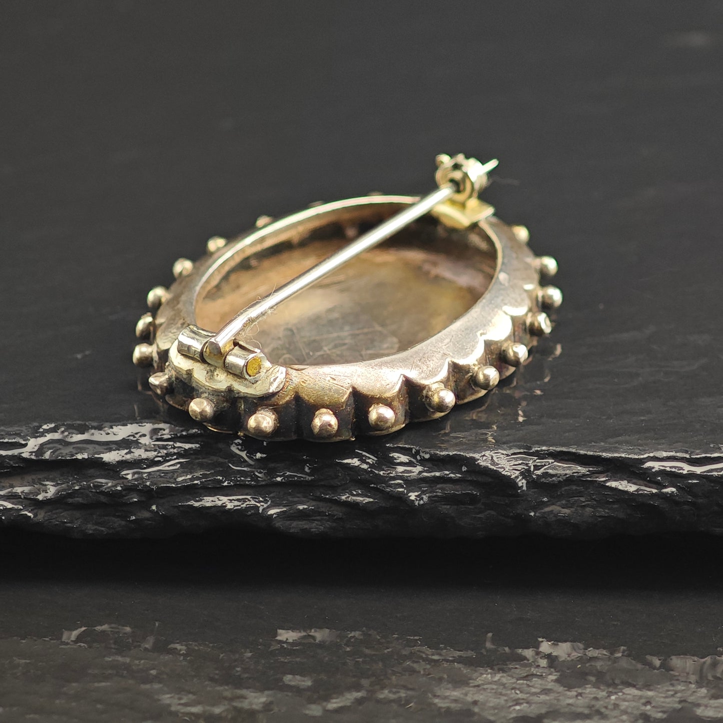 Victorian Gold Accent, Floral Sterling Silver Brooch B2196