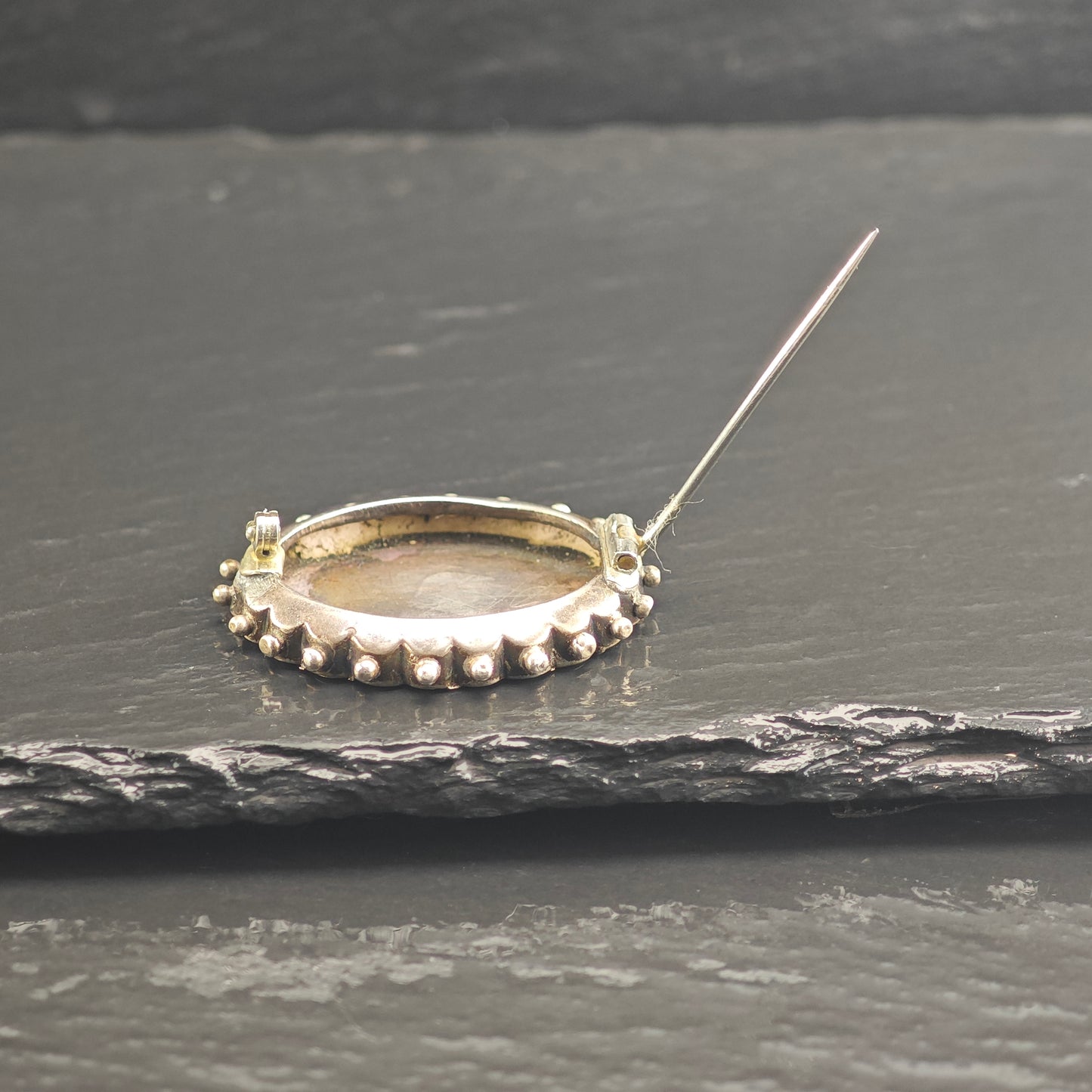 Victorian Gold Accent, Floral Sterling Silver Brooch B2196
