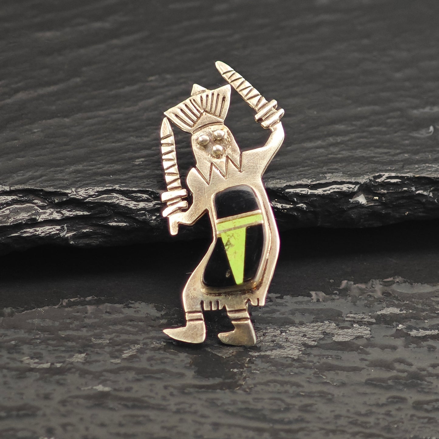 Navajo, Kachina Sterling Silver Brooch Pendant B2197