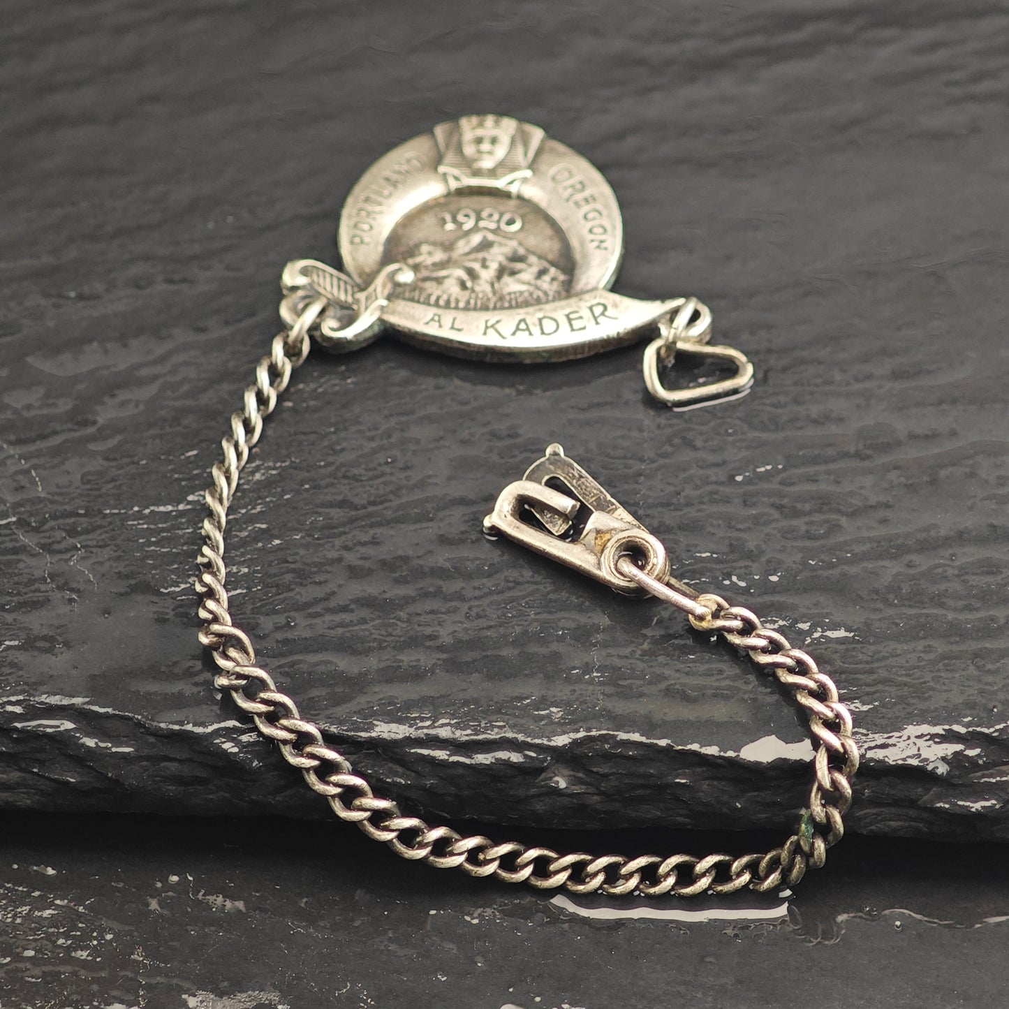 Art Deco Egyptian Revival, Sterling Silver Shriners Tag  B2198