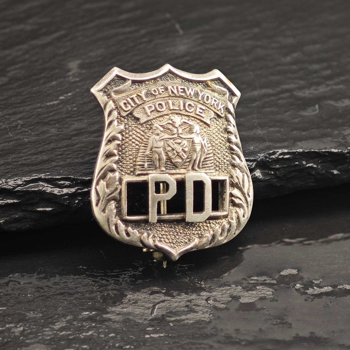 NY Police Shield Sterling Silver Brooch  B2199