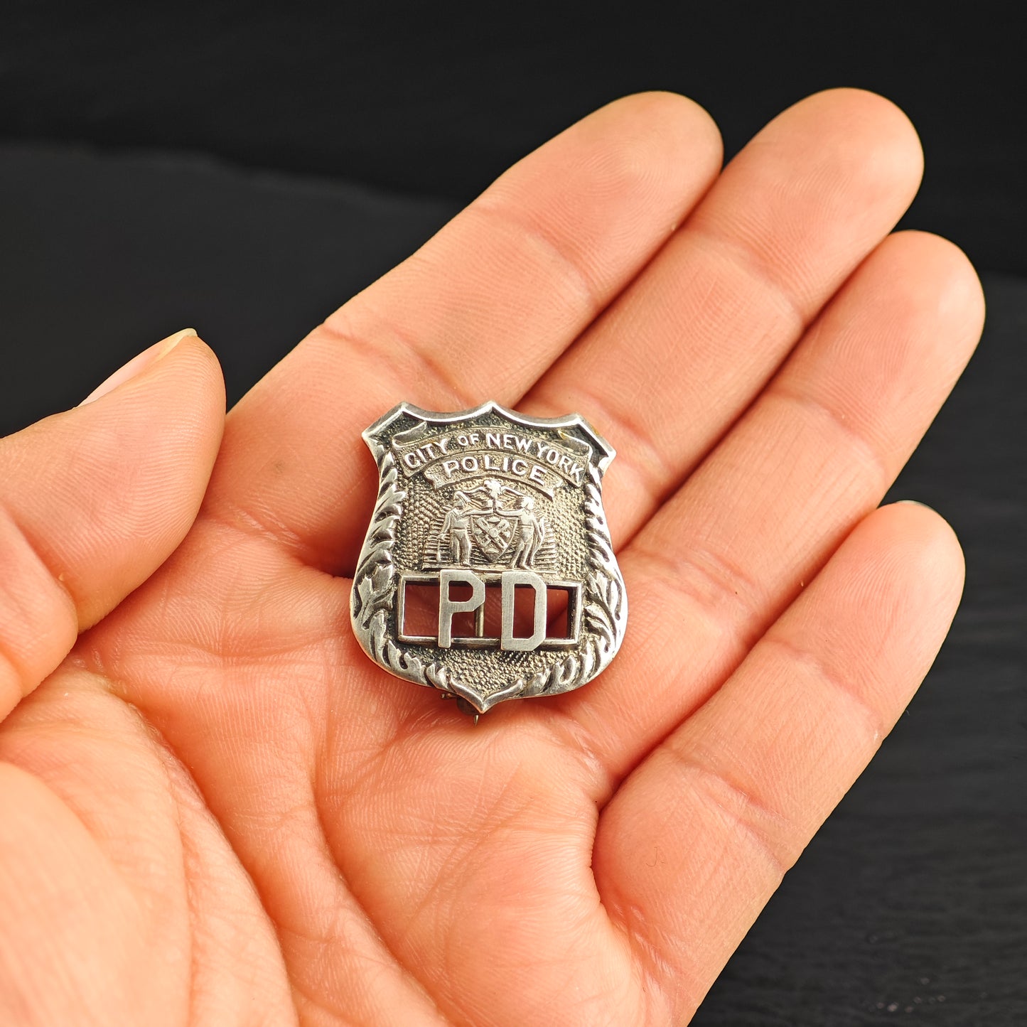NY Police Shield Sterling Silver Brooch  B2199