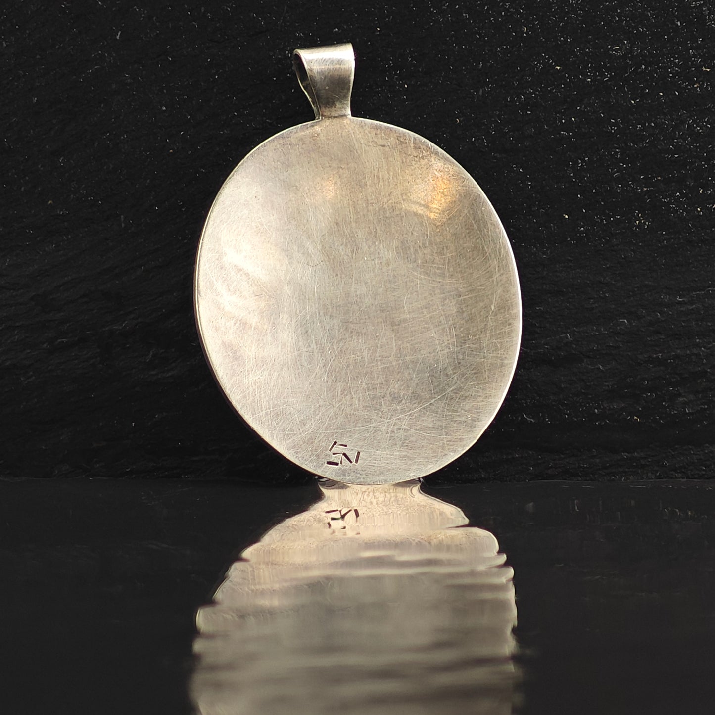 Hopi Overlay Bear Animal Sterling Silver Pendant P2989