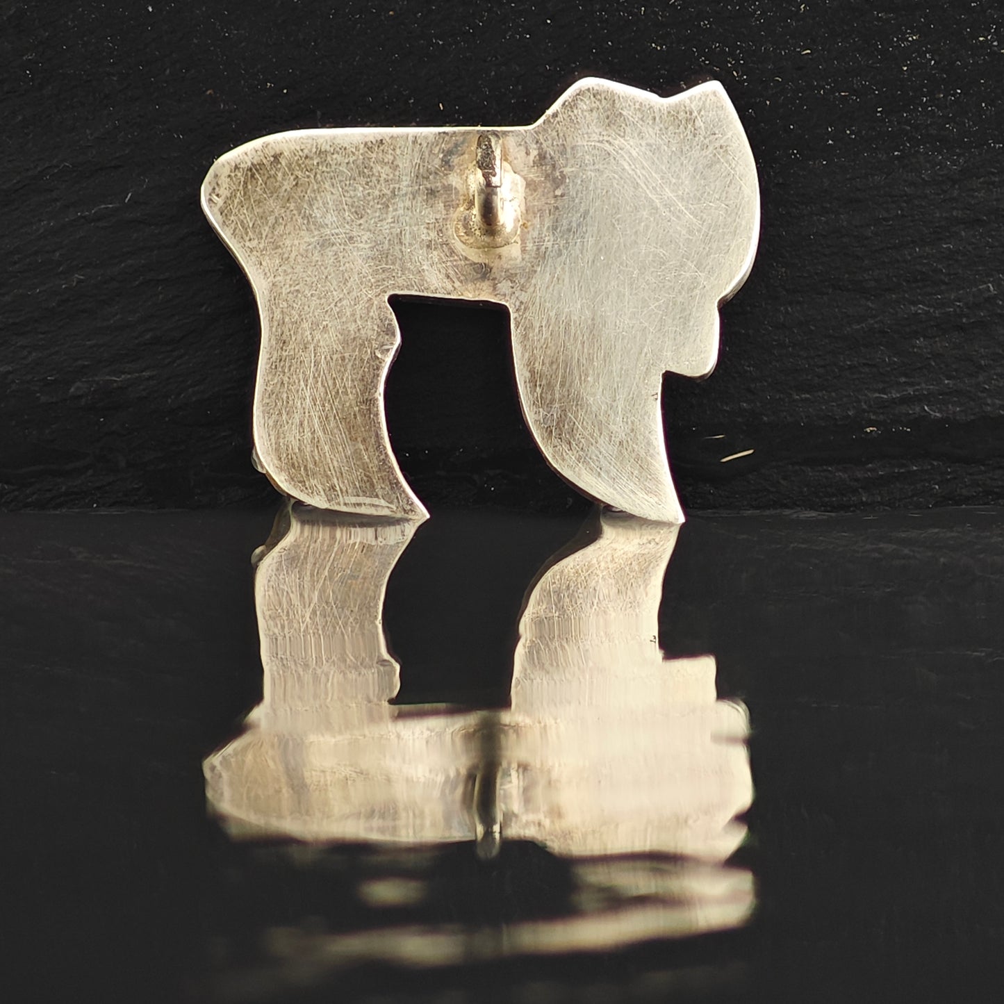 Chai Coral Inlay Sterling Silver Pendant P2991