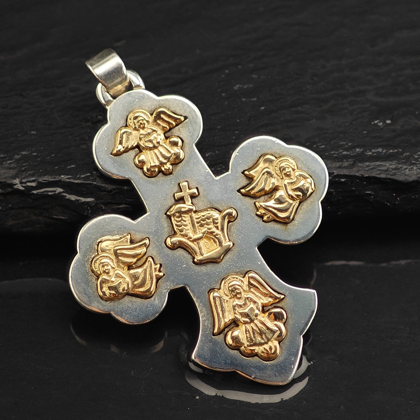Vintage James Avery Lamb of God 14k Gold Accents Sterling Silver Pendant P2993