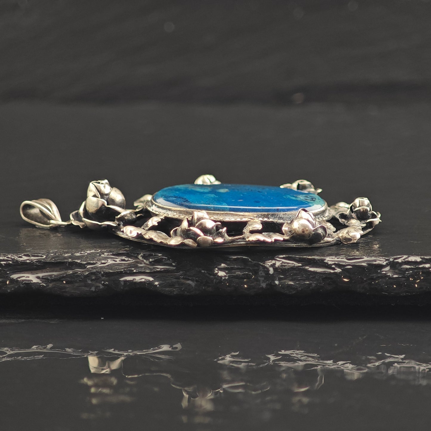 Vintage Germany Oval Sterling Silver Pendant  P2995