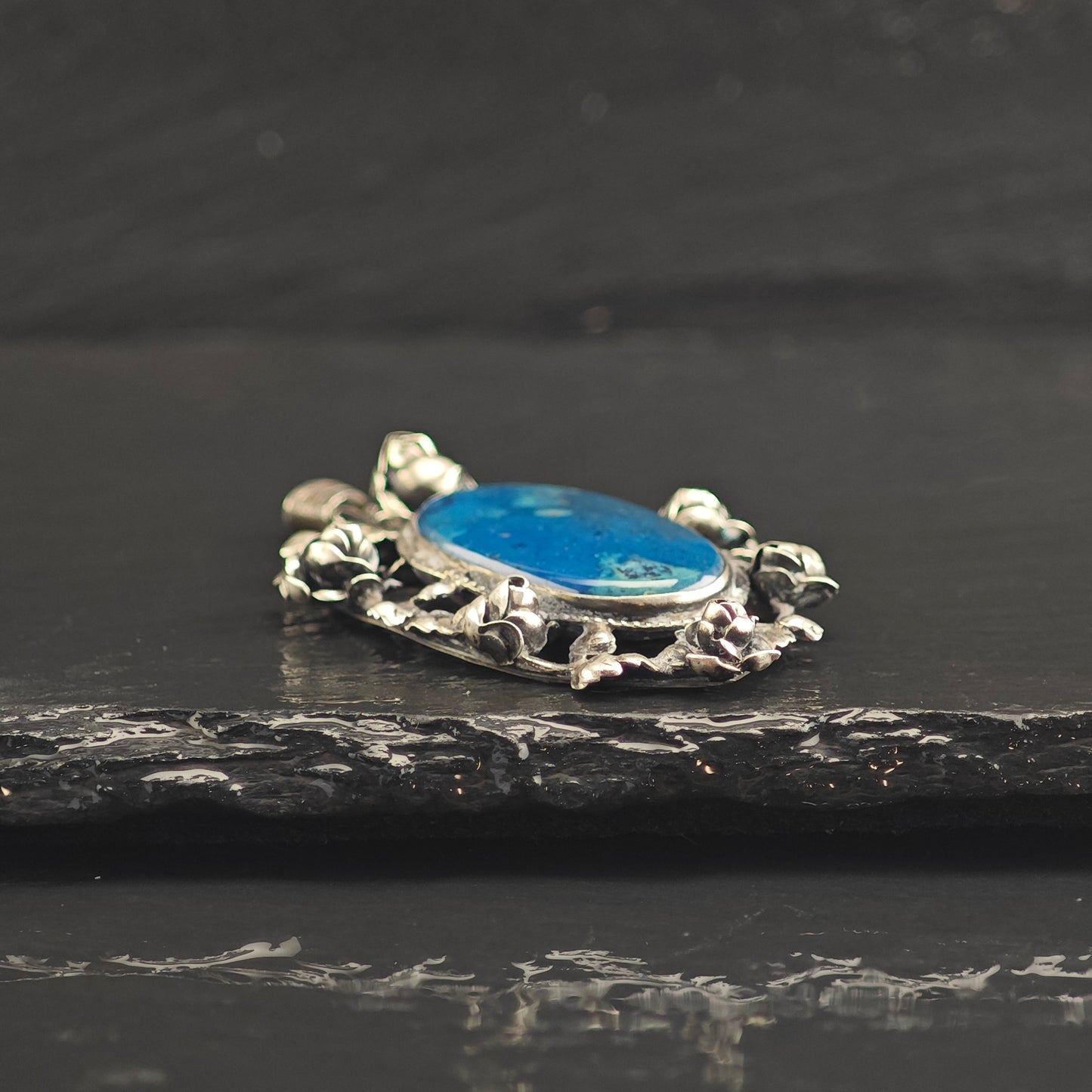 Vintage Germany Oval Sterling Silver Pendant  P2995