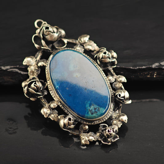Vintage Germany Oval Sterling Silver Pendant  P2995
