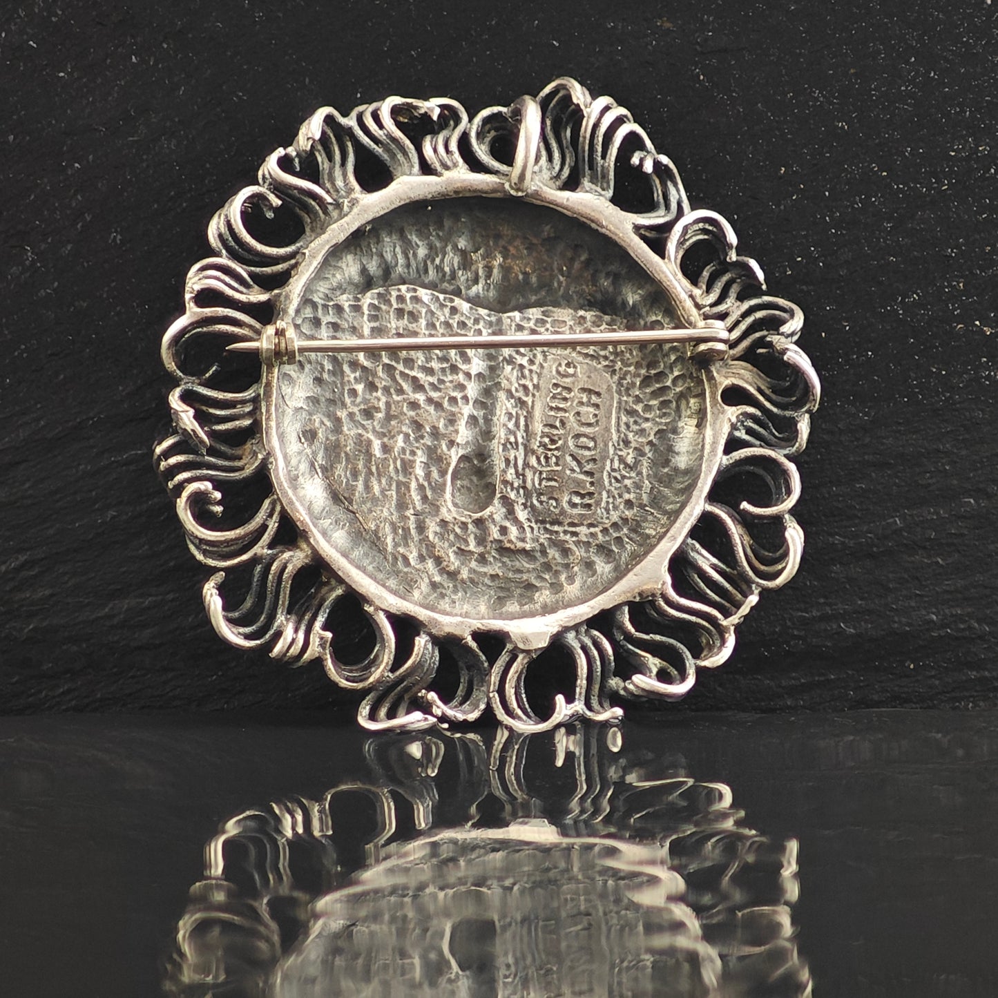 Artist Sunface Sterling Silver Pendant & Brooch P2996
