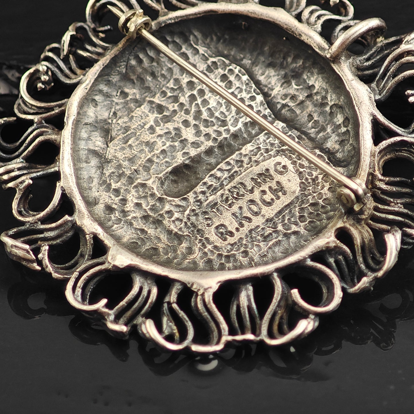 Artist Sunface Sterling Silver Pendant & Brooch P2996