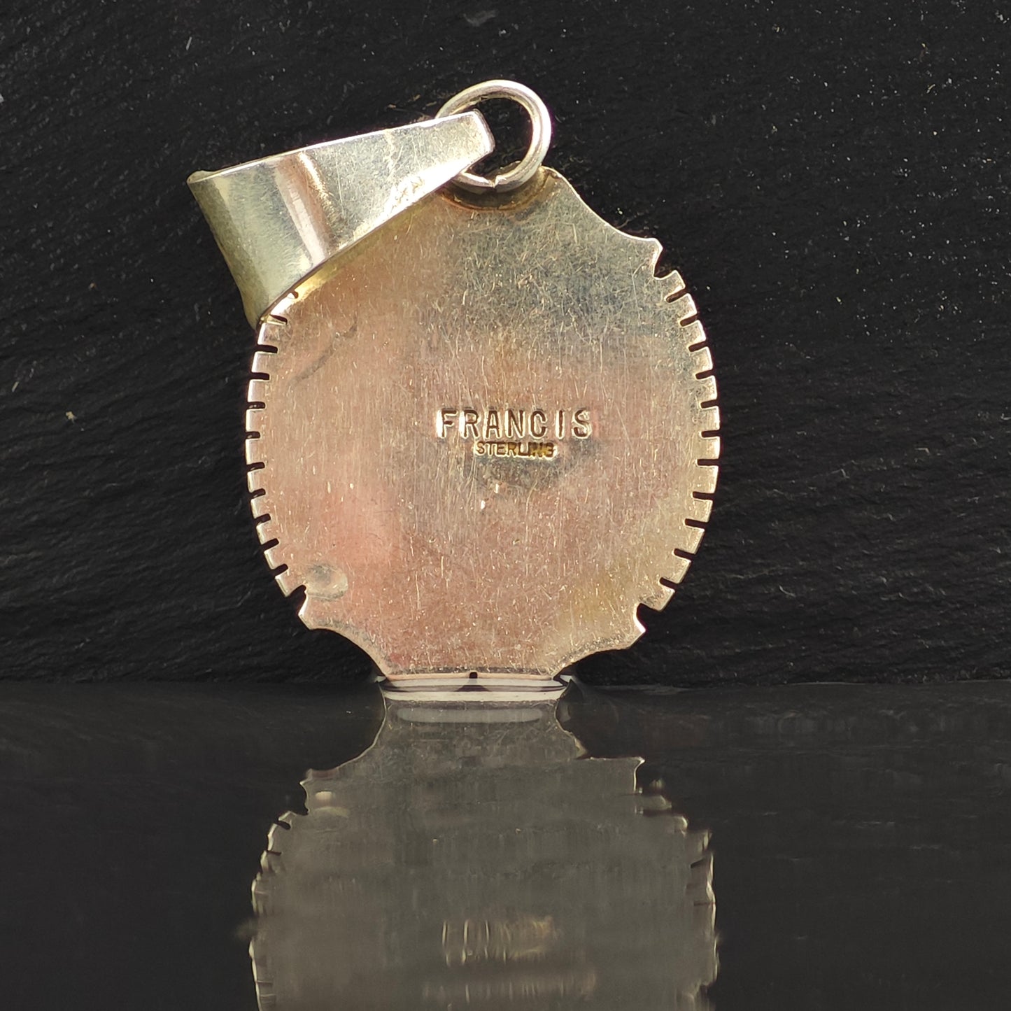 Navajo White Buffalo Sterling Silver Pendant P2997
