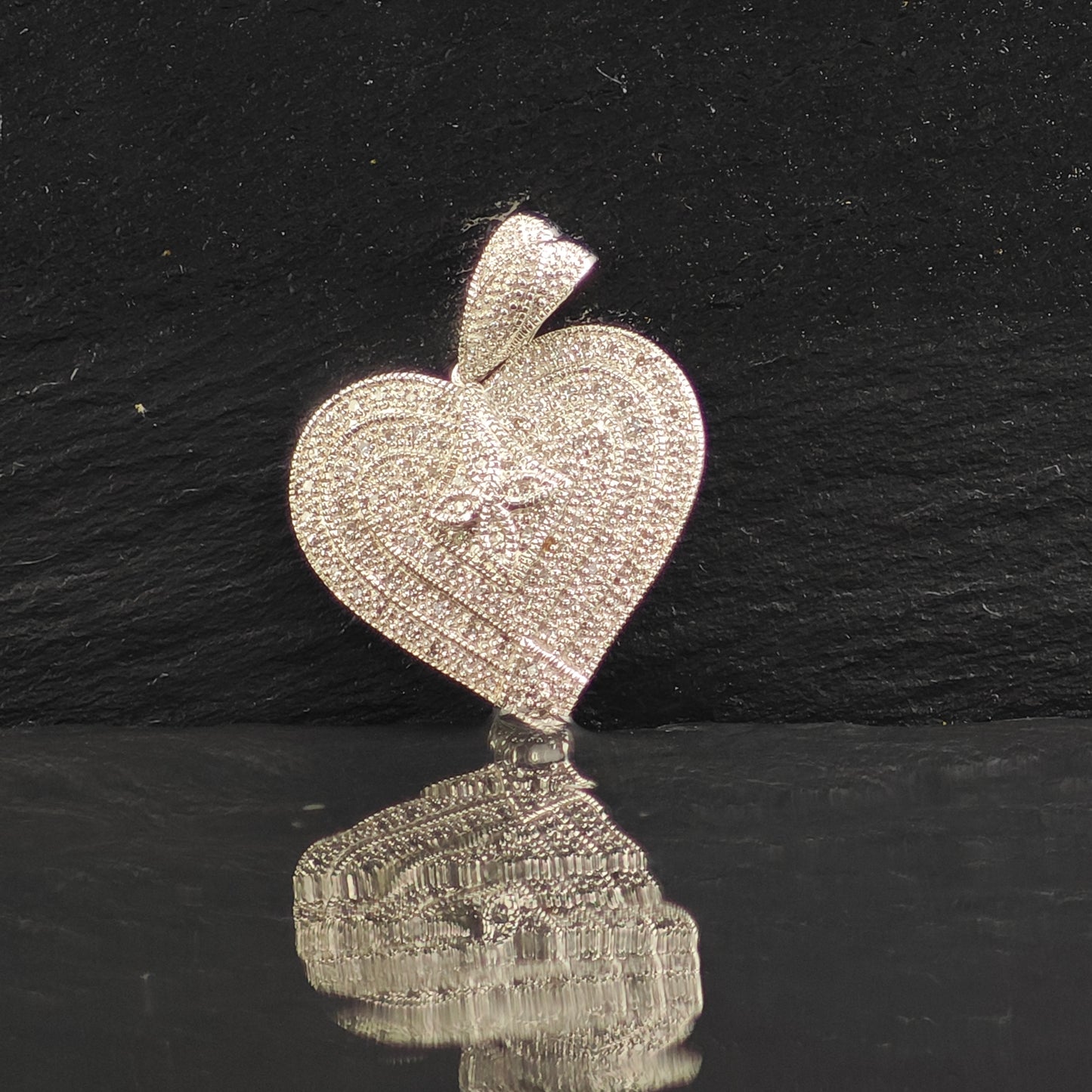 Diamond Heart Sterling Silver Pendant P3004