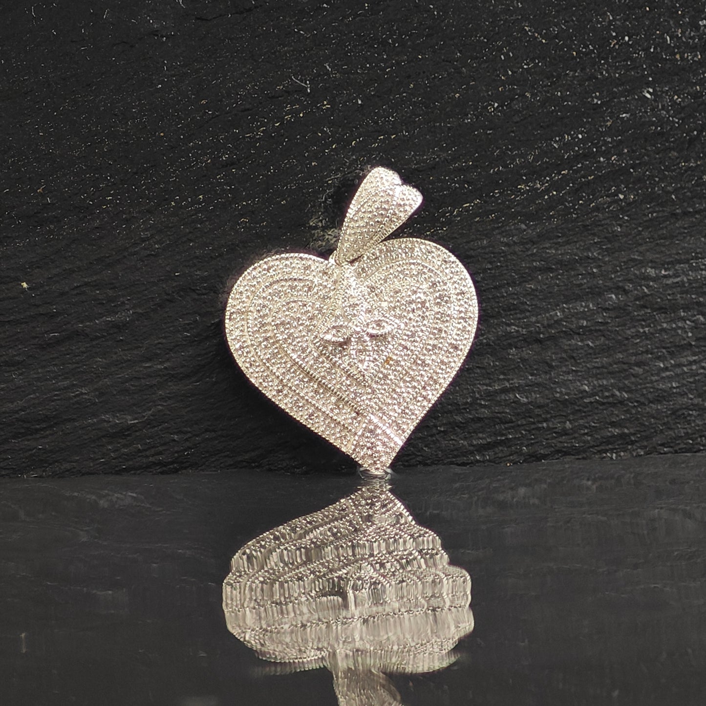 Diamond Heart Sterling Silver Pendant P3004