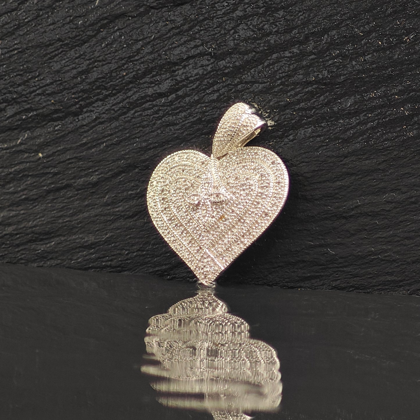 Diamond Heart Sterling Silver Pendant P3004