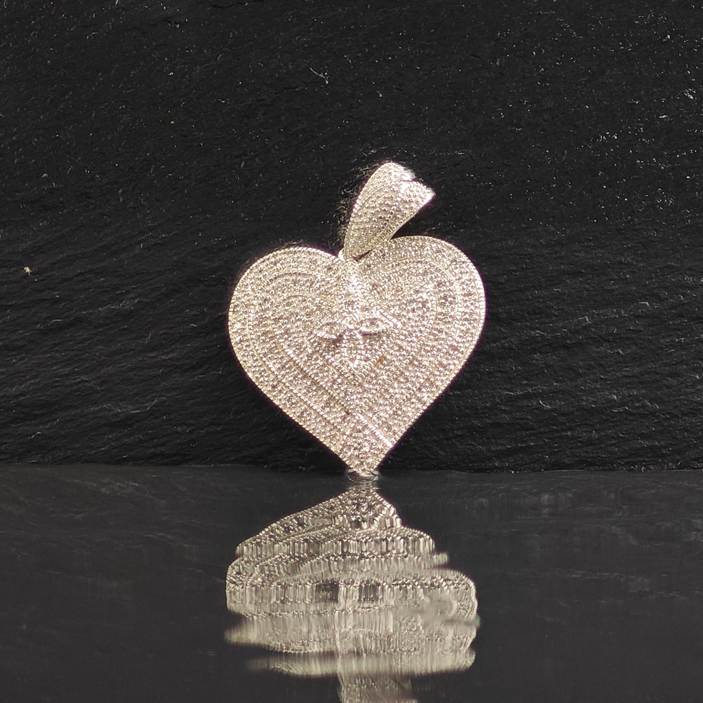 Diamond Heart Sterling Silver Pendant P3004