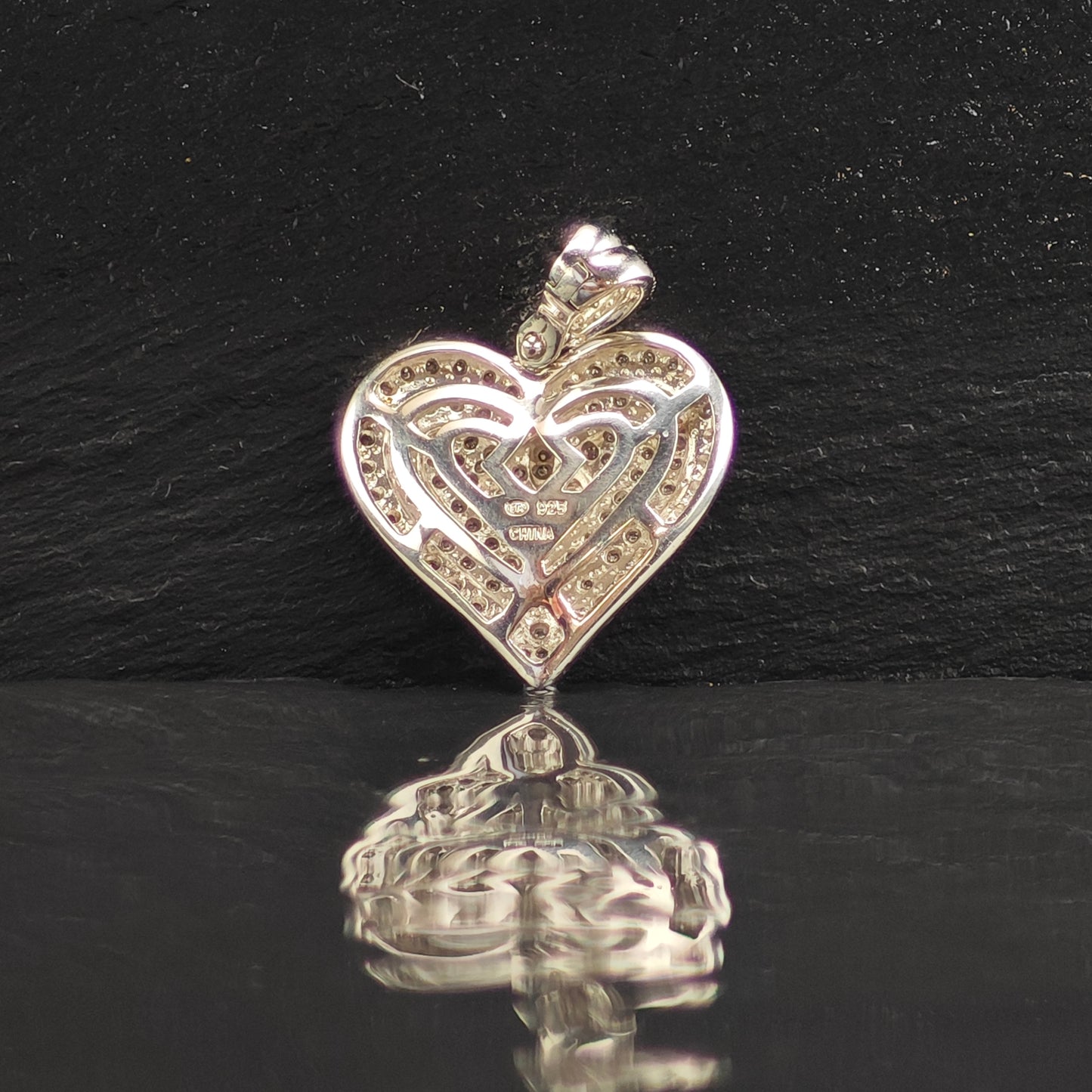 Diamond Heart Sterling Silver Pendant P3004