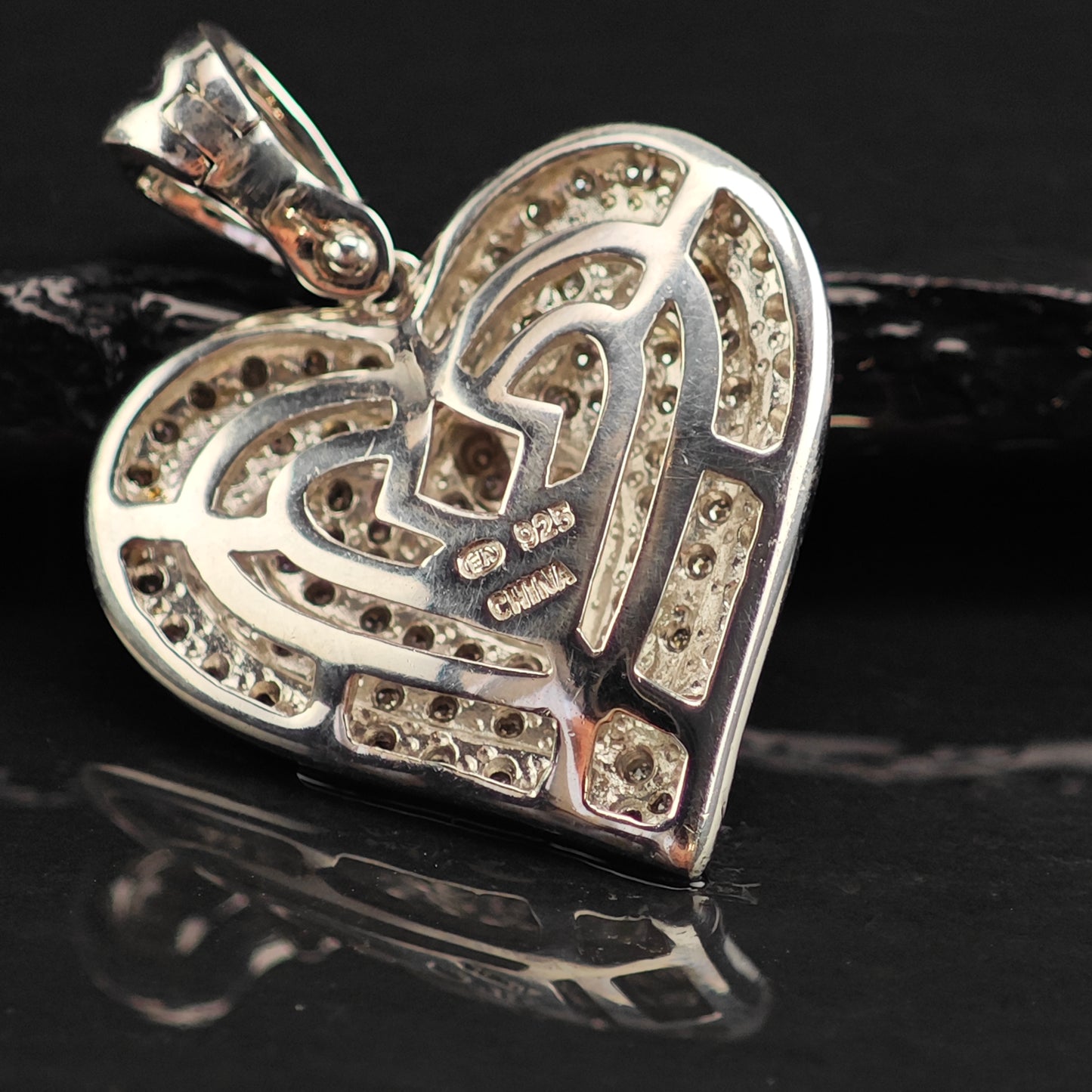 Diamond Heart Sterling Silver Pendant P3004