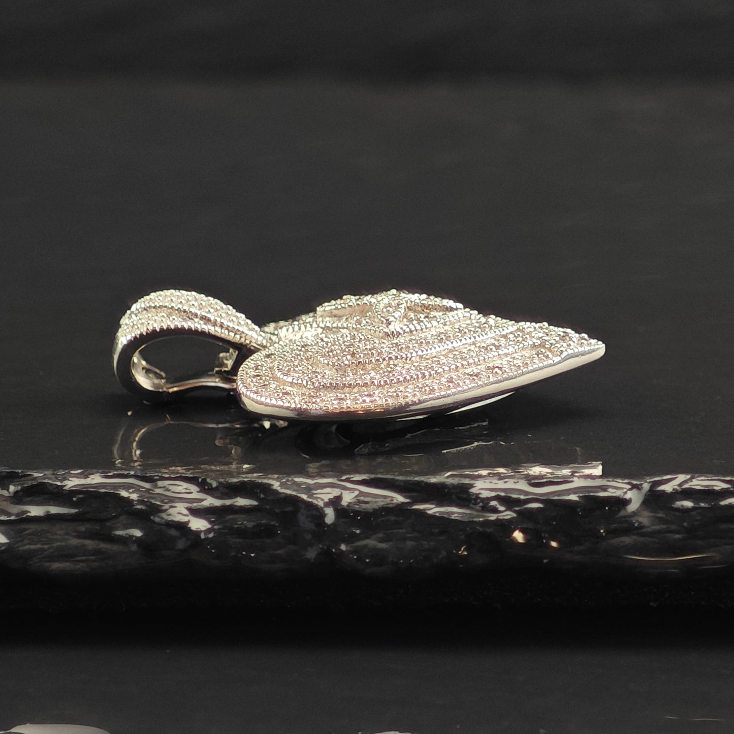 Diamond Heart Sterling Silver Pendant P3004