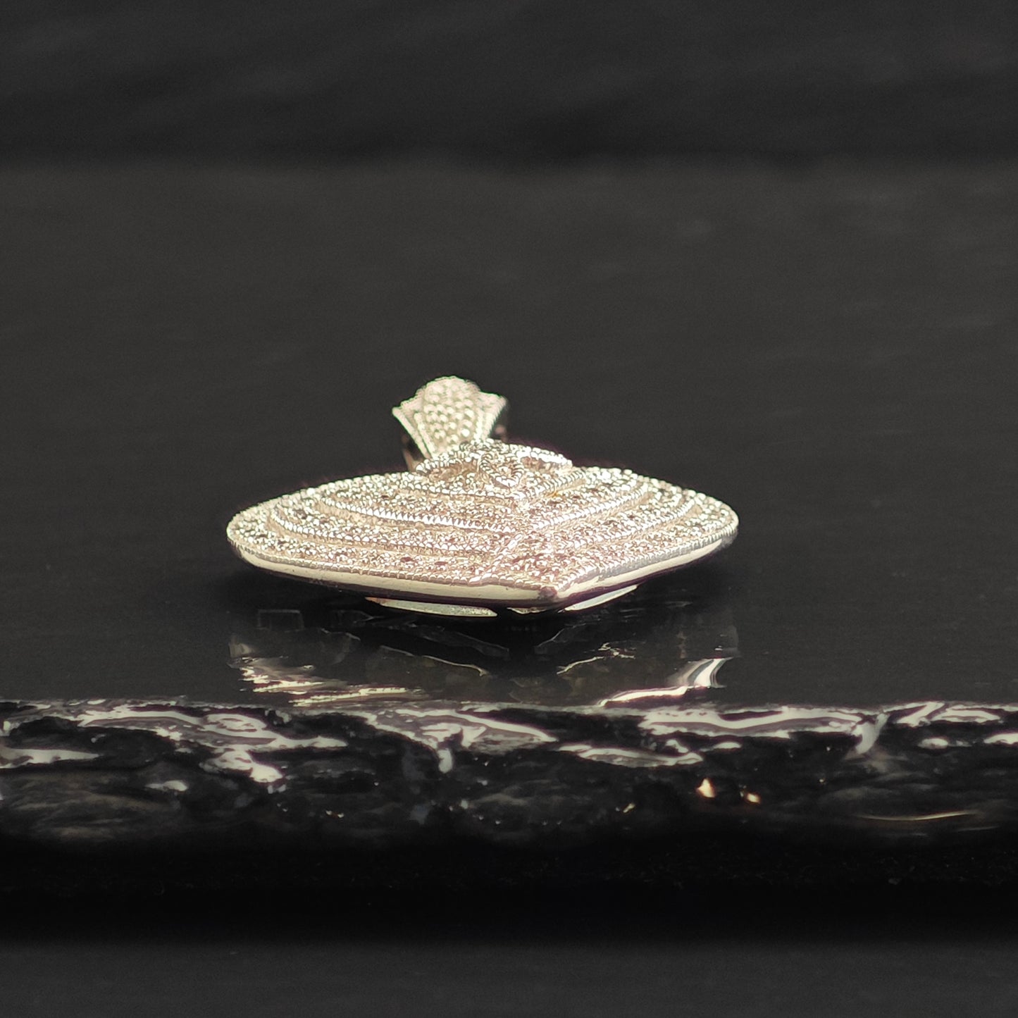 Diamond Heart Sterling Silver Pendant P3004