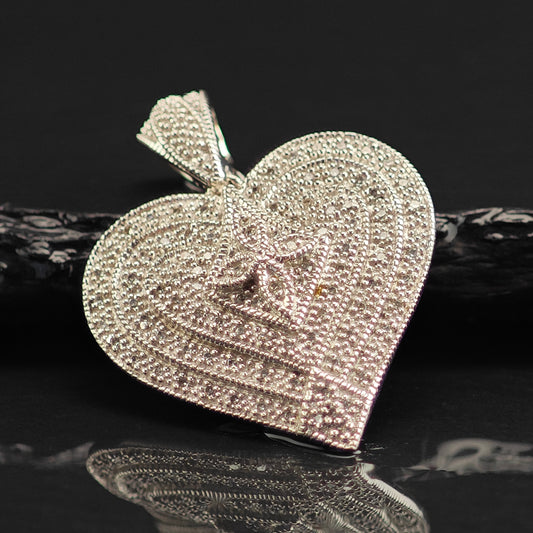 Diamond Heart Sterling Silver Pendant P3004