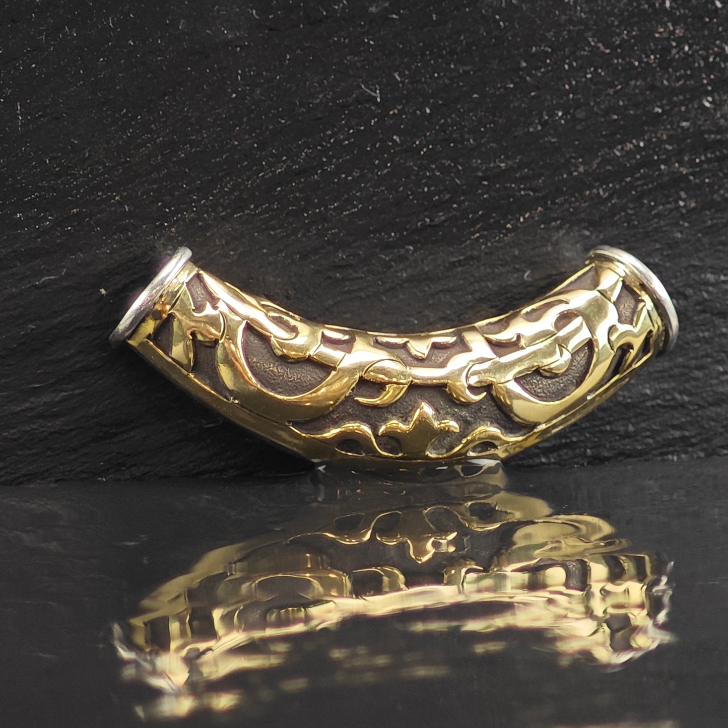Vintage John Hardy 18k Gold Tube Sterling Silver Pendant P3005