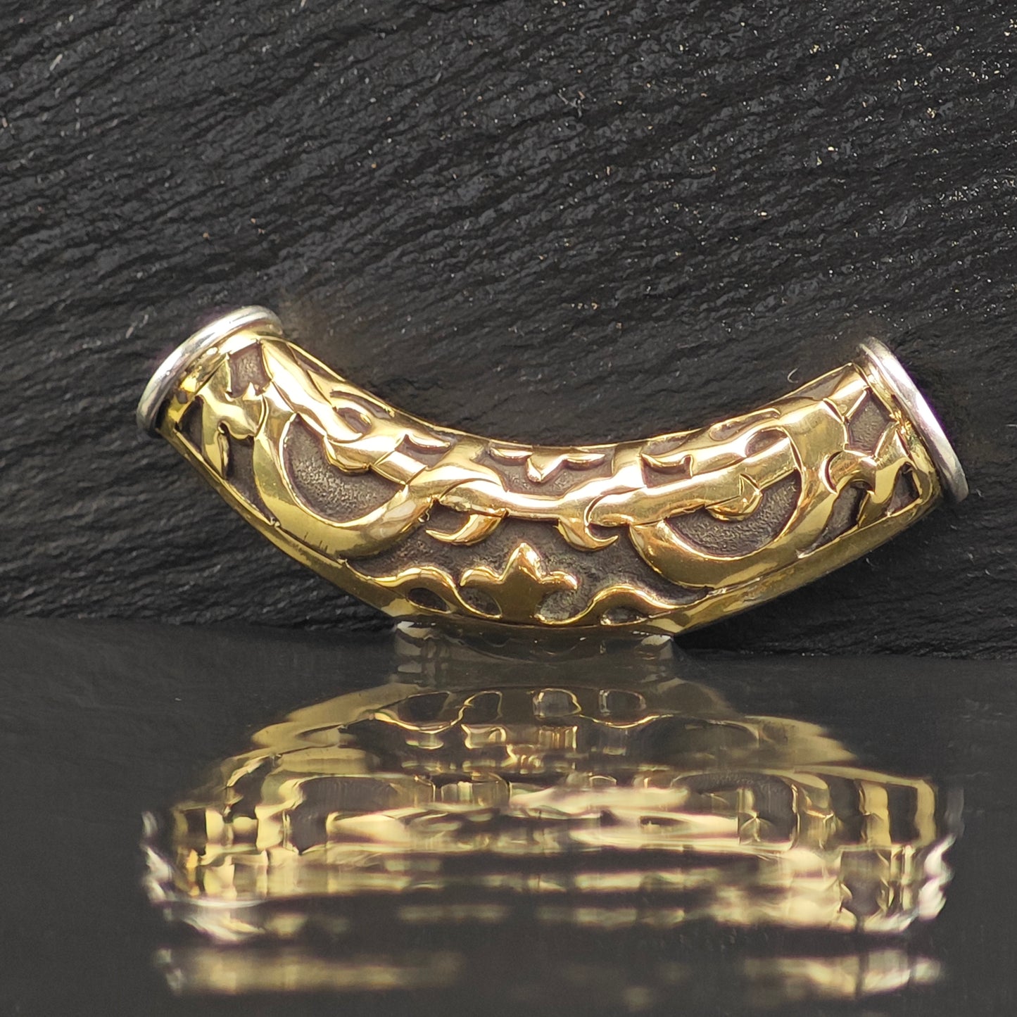 Vintage John Hardy 18k Gold Tube Sterling Silver Pendant P3005
