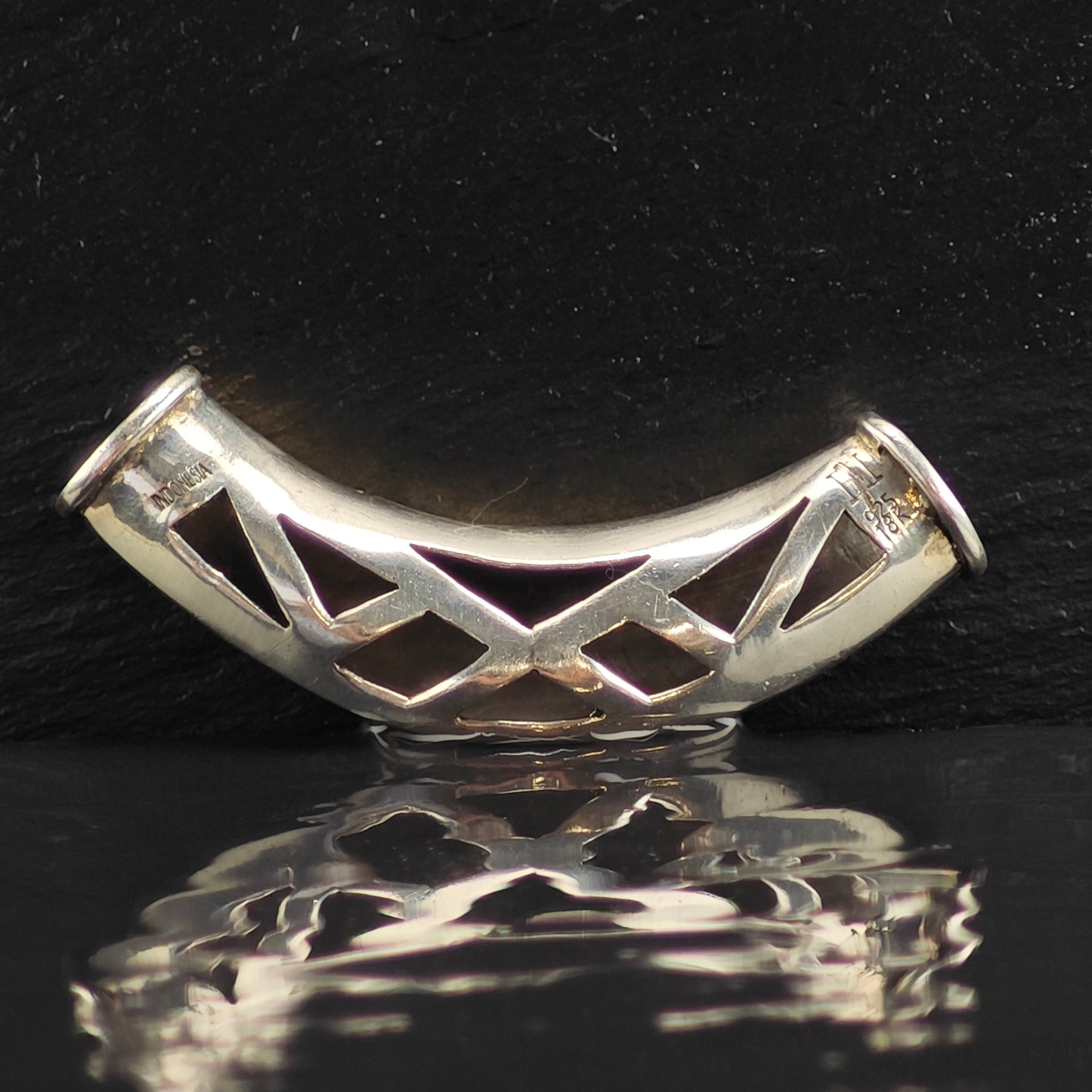 Vintage John Hardy 18k Gold Tube Sterling Silver Pendant P3005