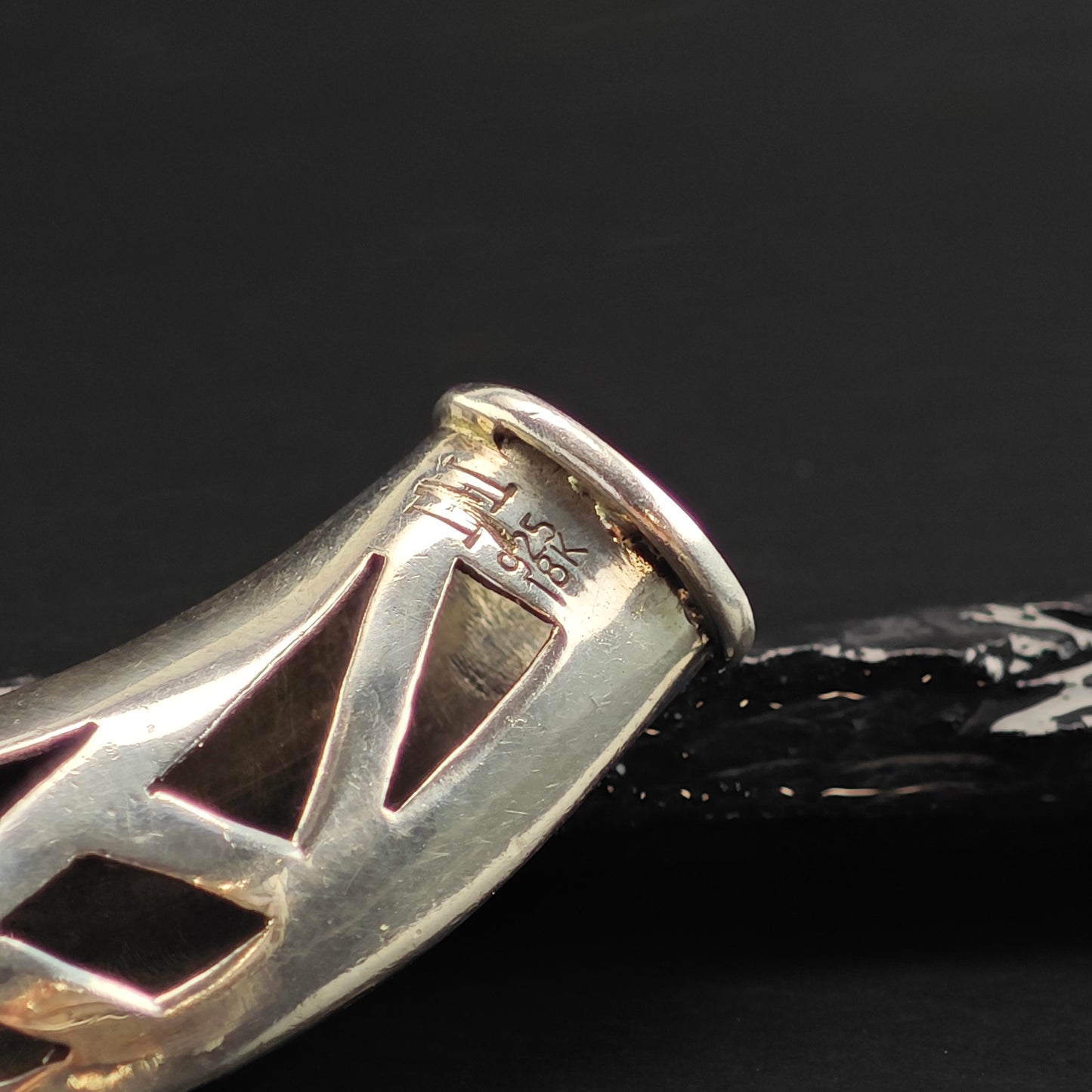 Vintage John Hardy 18k Gold Tube Sterling Silver Pendant P3005