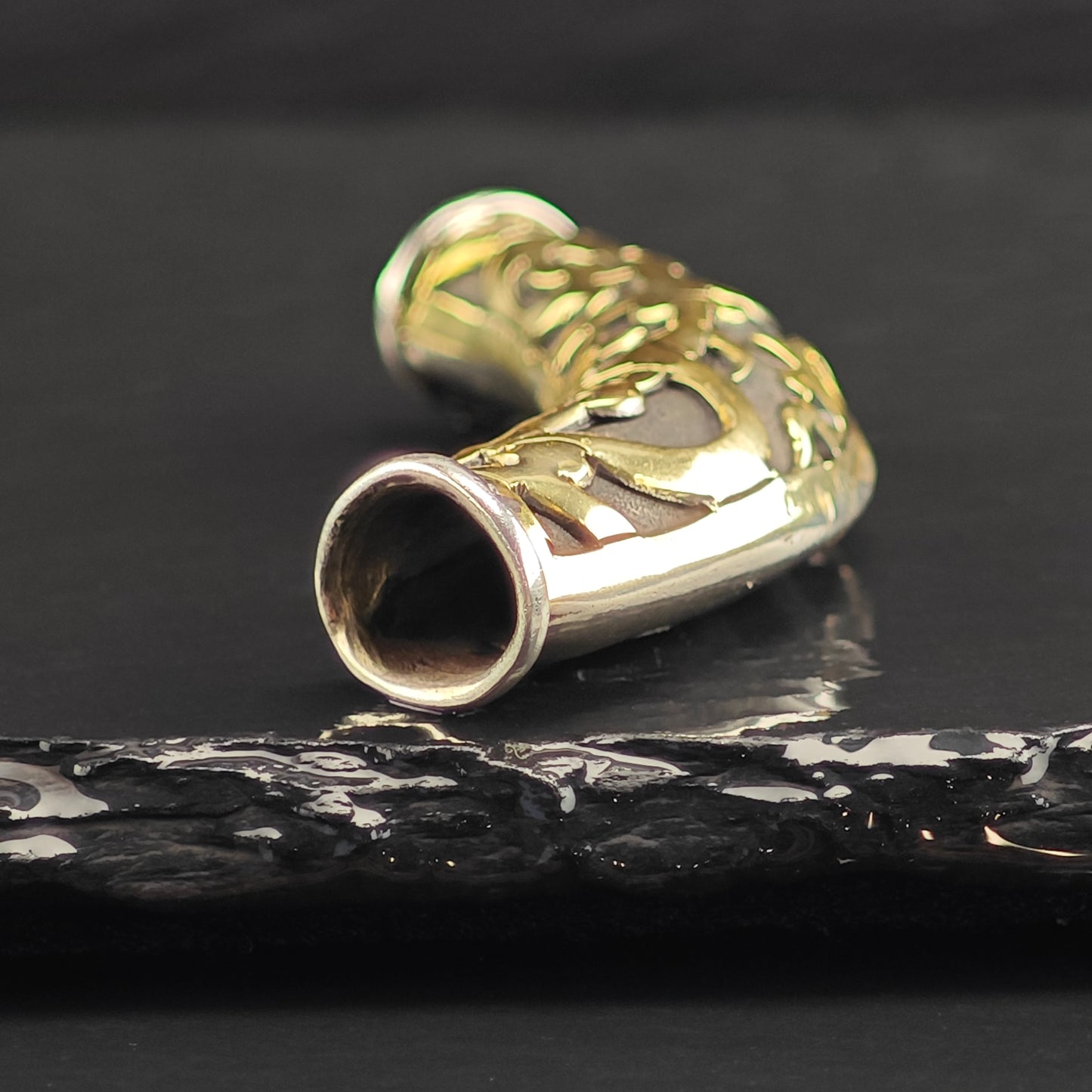 Vintage John Hardy 18k Gold Tube Sterling Silver Pendant P3005