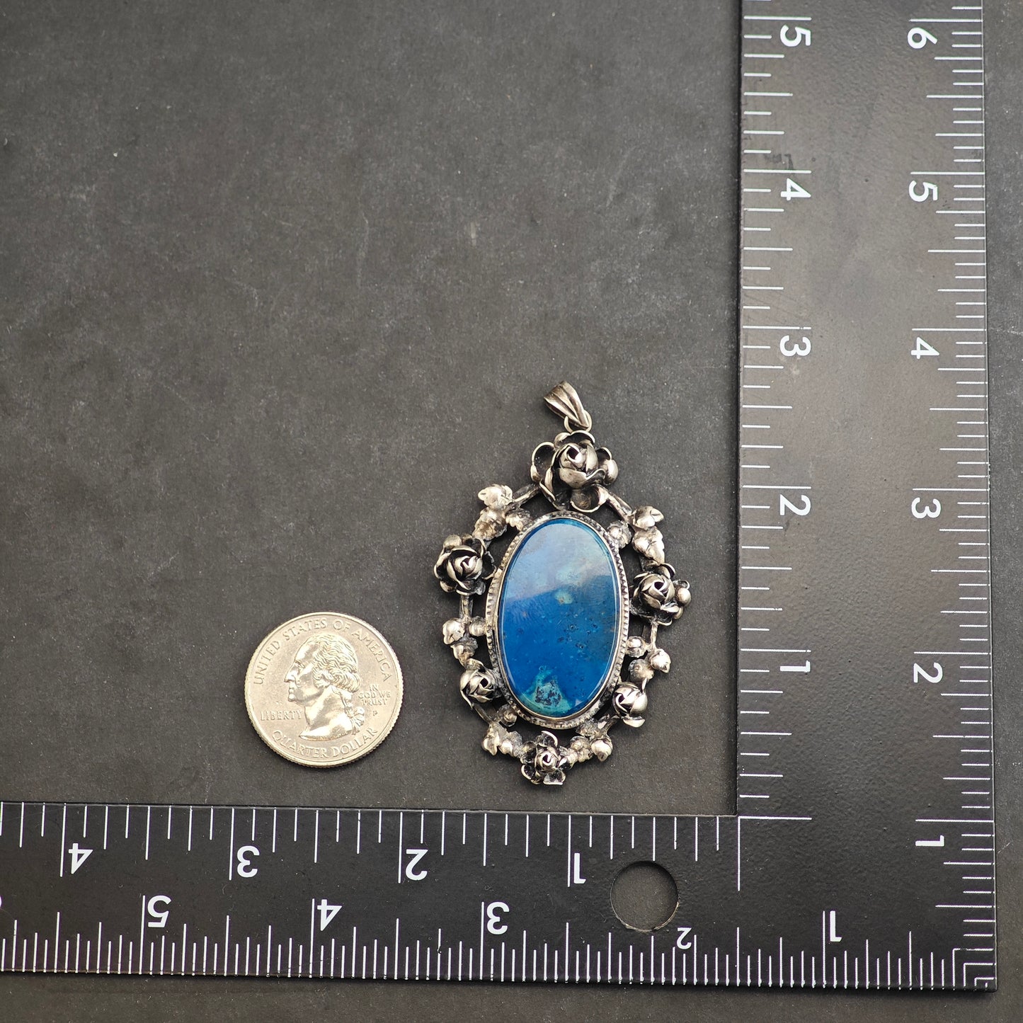 Vintage Germany Oval Sterling Silver Pendant  P2995