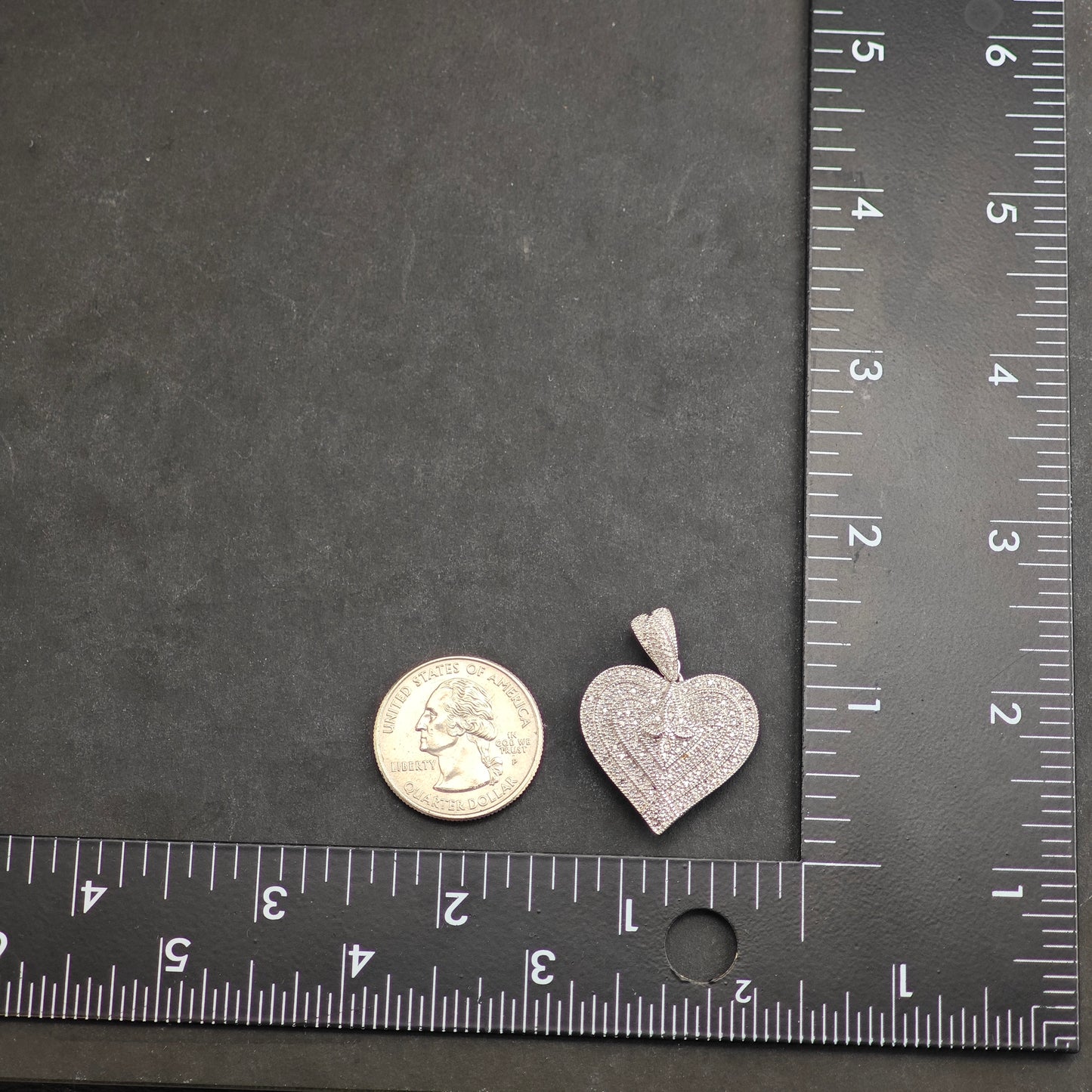 Diamond Heart Sterling Silver Pendant P3004
