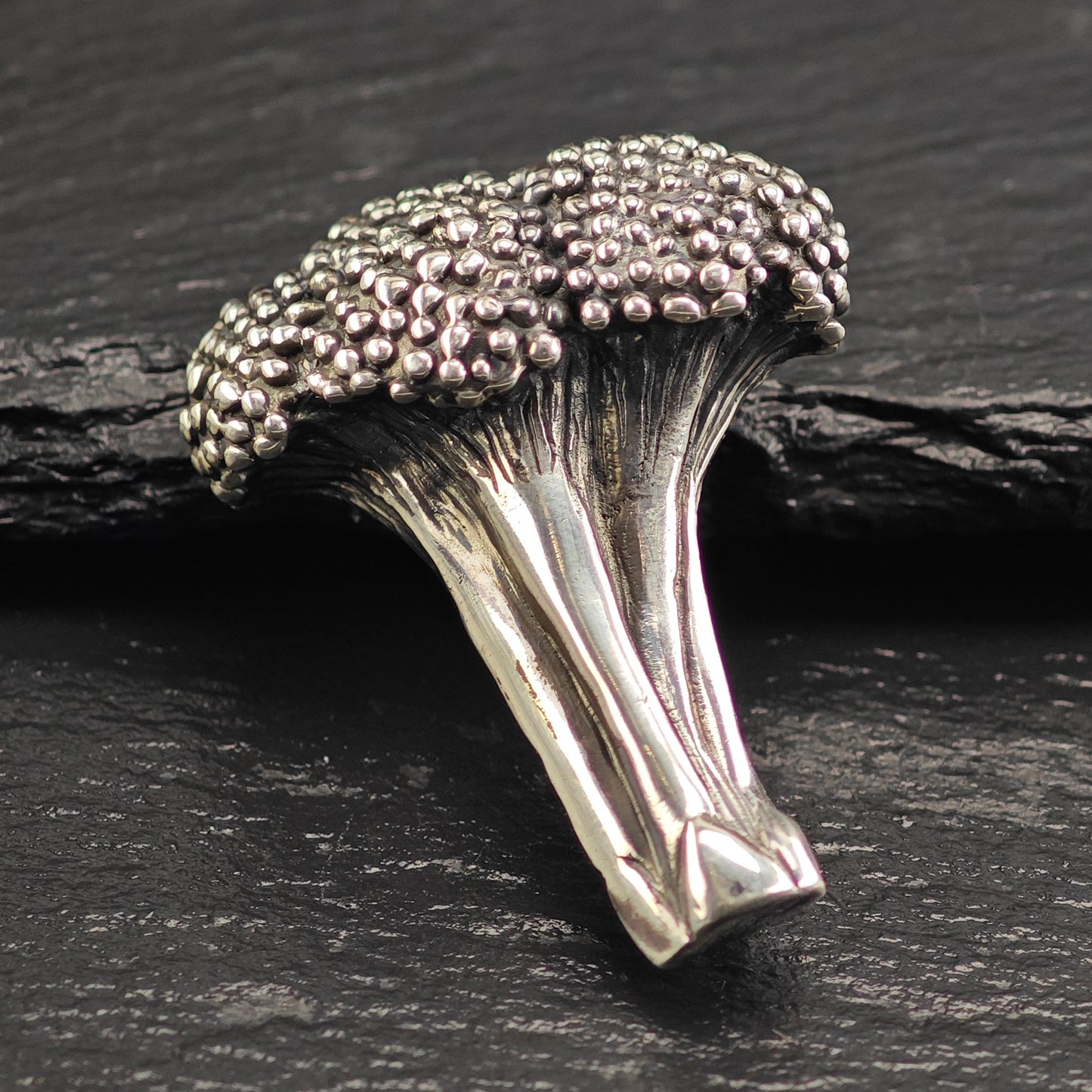 Sterling Silver Broccoli Brooch B2201