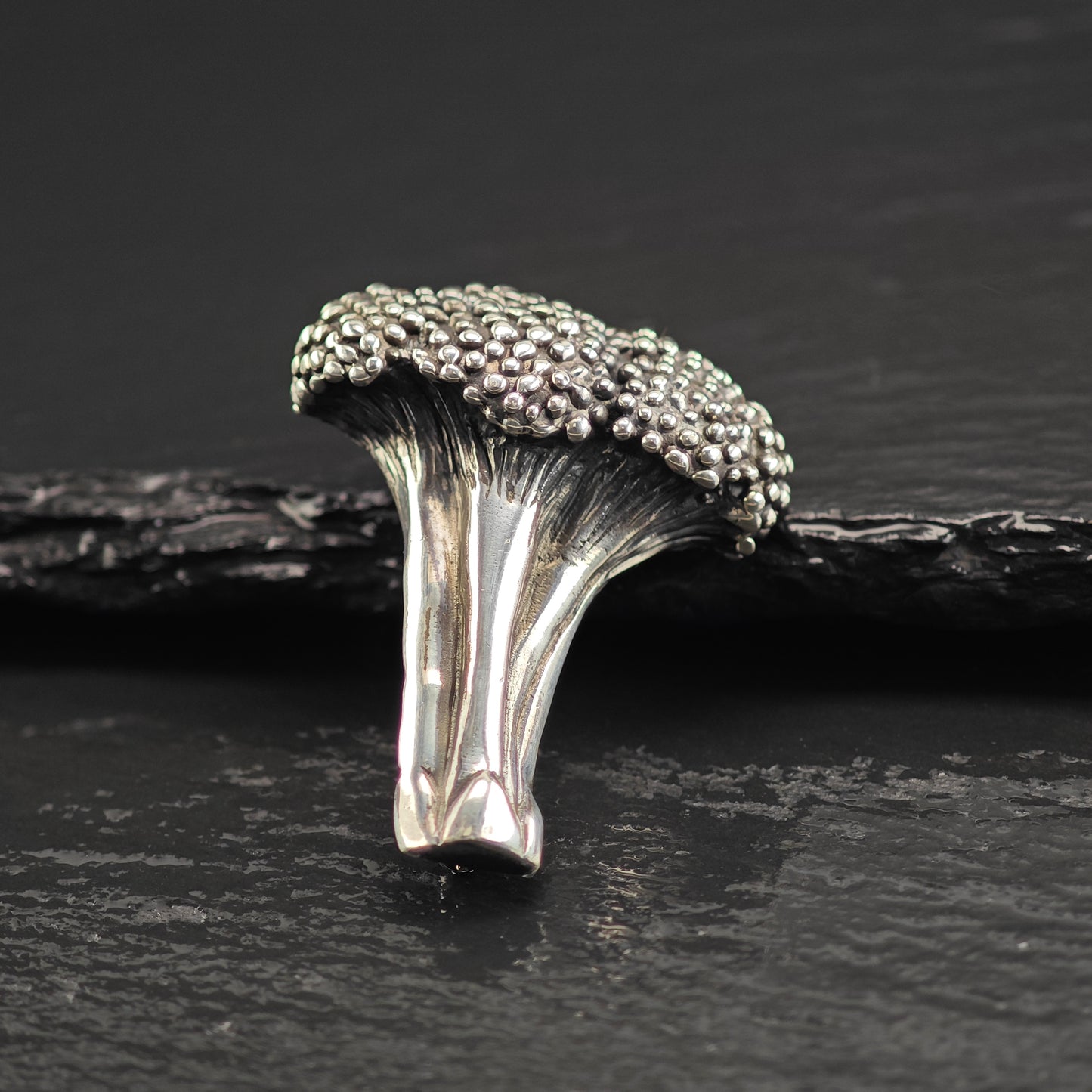 Sterling Silver Broccoli Brooch B2201