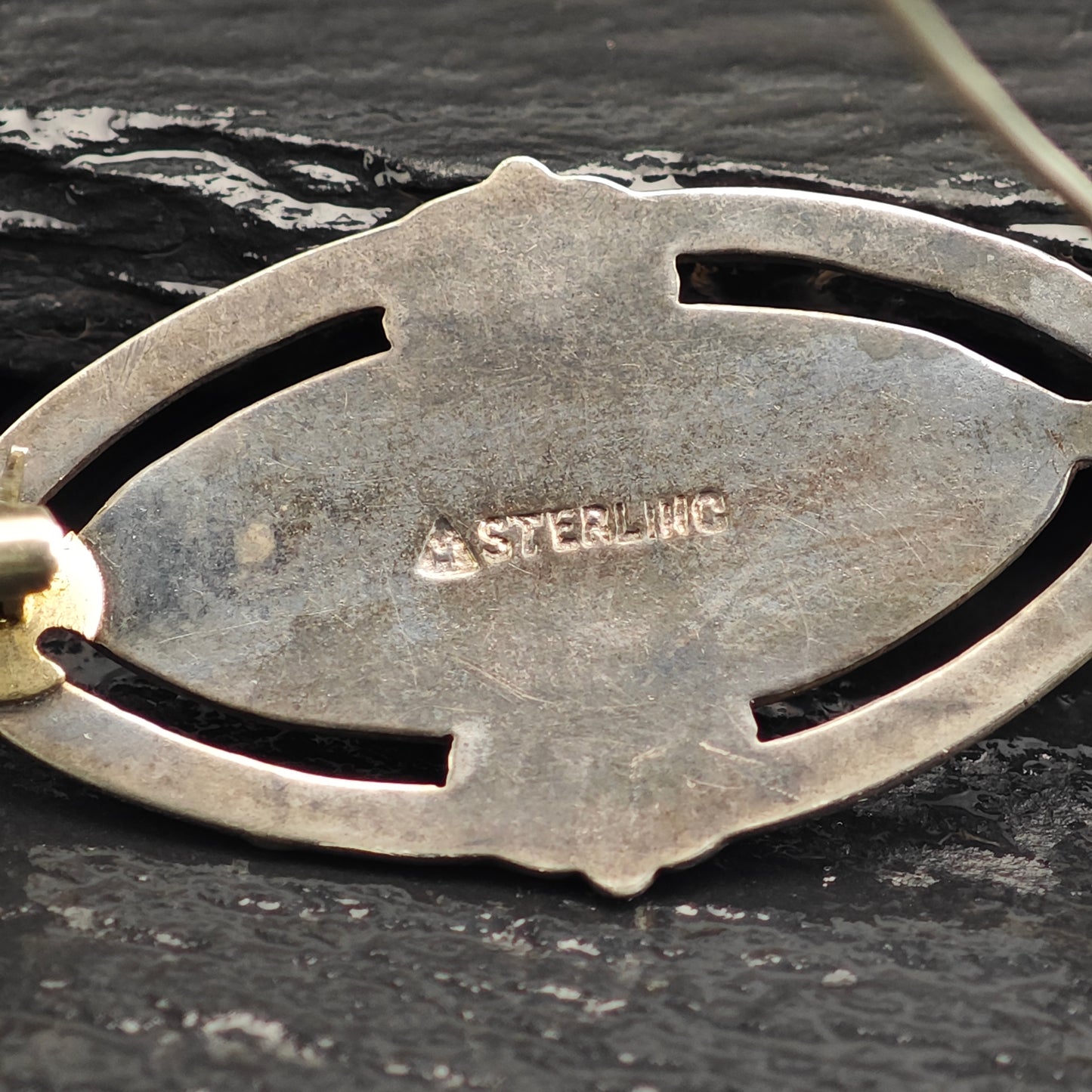 AS IS, Enamel Sterling Silver Floral Brooch B2202