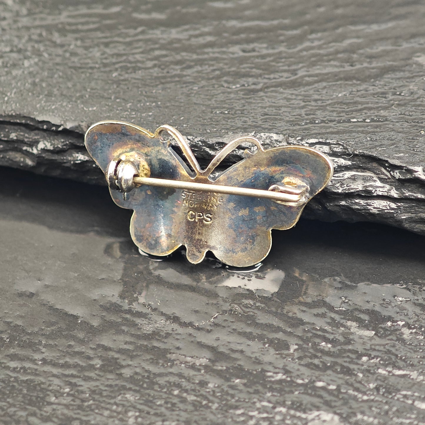 Norway, Enamel Butterfly Sterling Silver Brooch B2203
