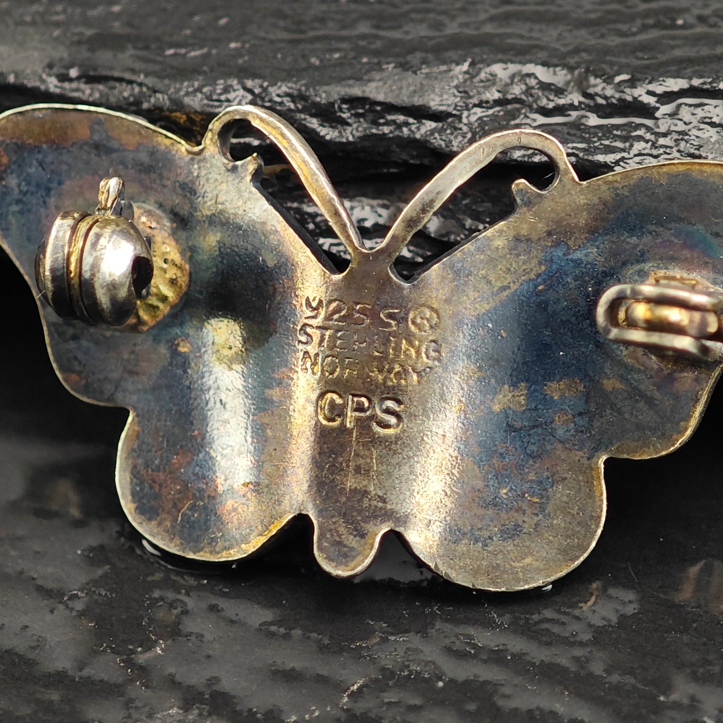 Norway, Enamel Butterfly Sterling Silver Brooch B2203
