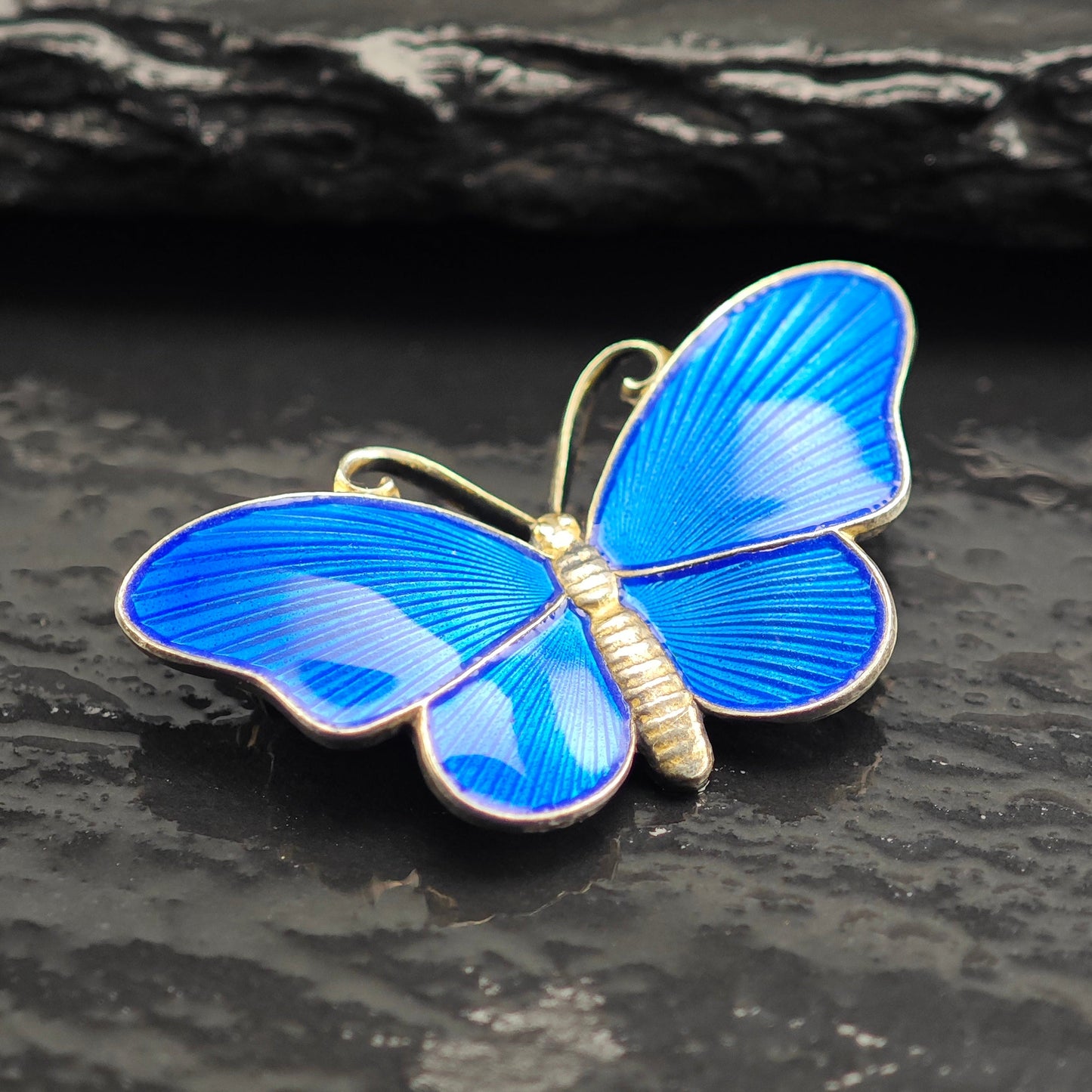 Norway, Enamel Butterfly Sterling Silver Brooch B2203
