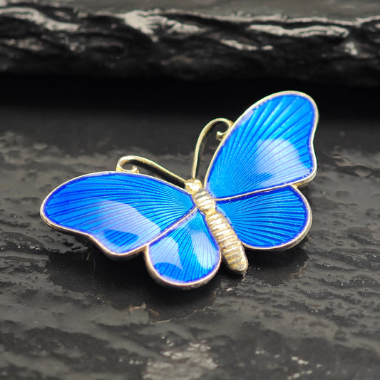Norway, Enamel Butterfly Sterling Silver Brooch B2203